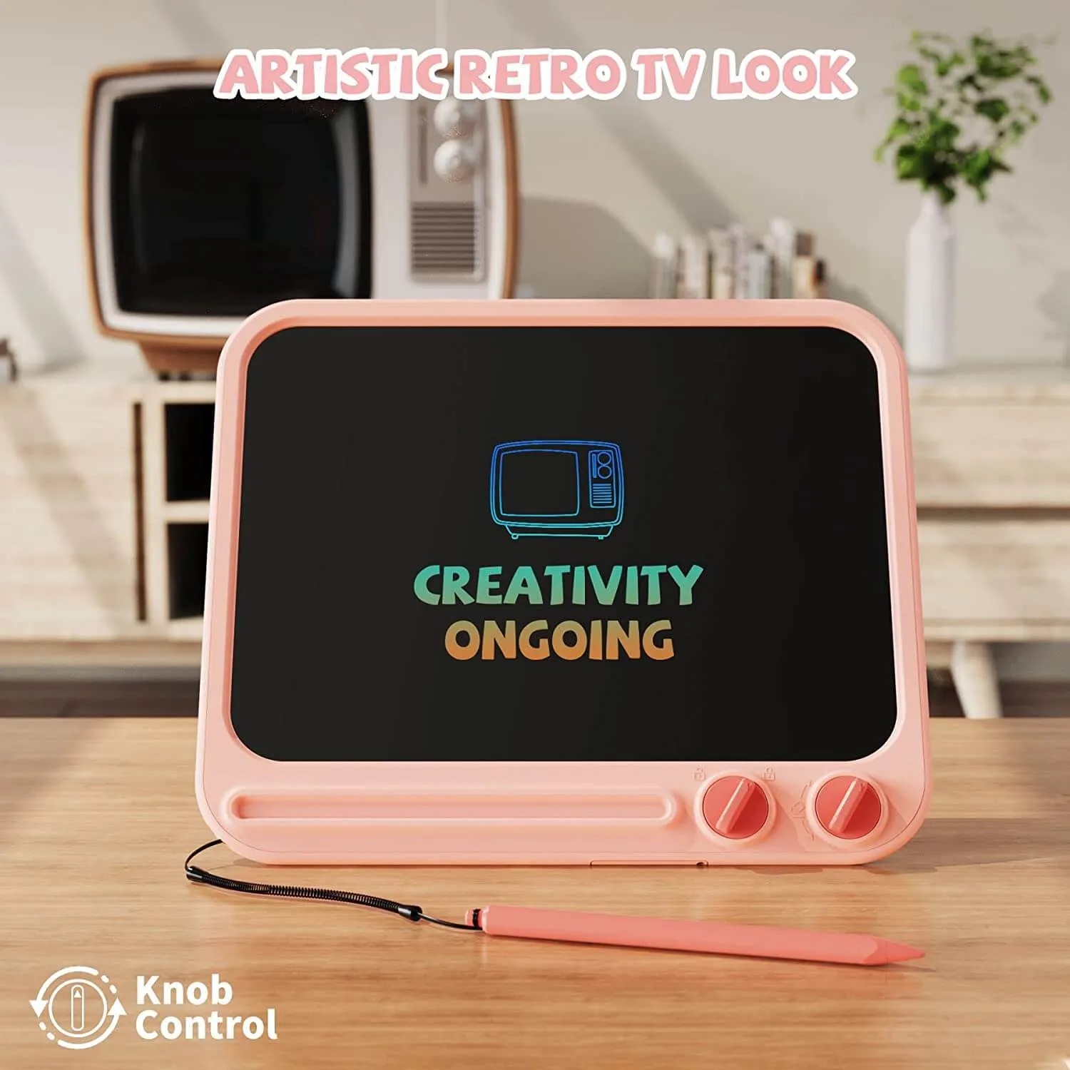 KOKODI TV tekentablet 10 inch roze met kleurenscherm