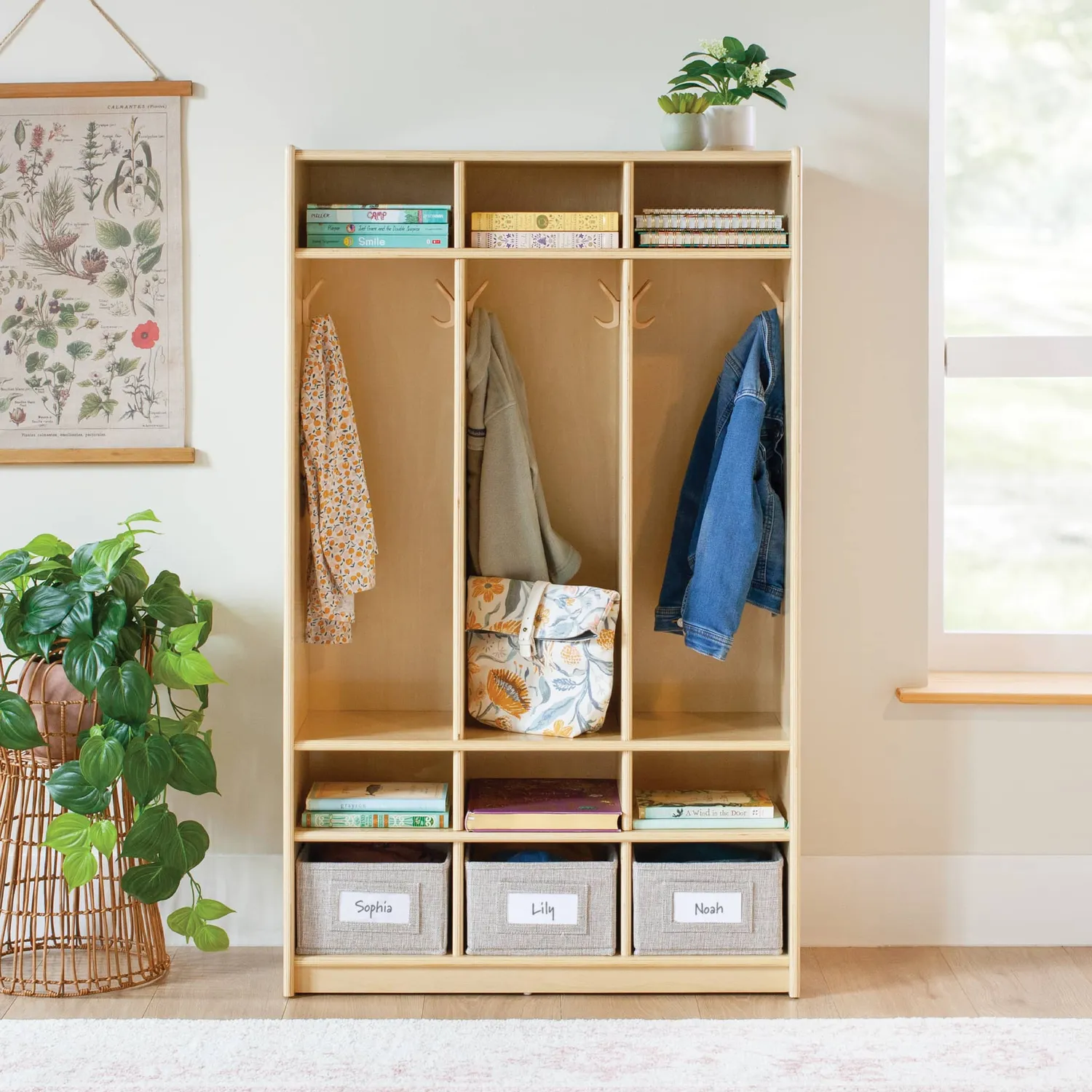 Guidecraft EdQ 3-Section Locker kluisjeskast naturel hout