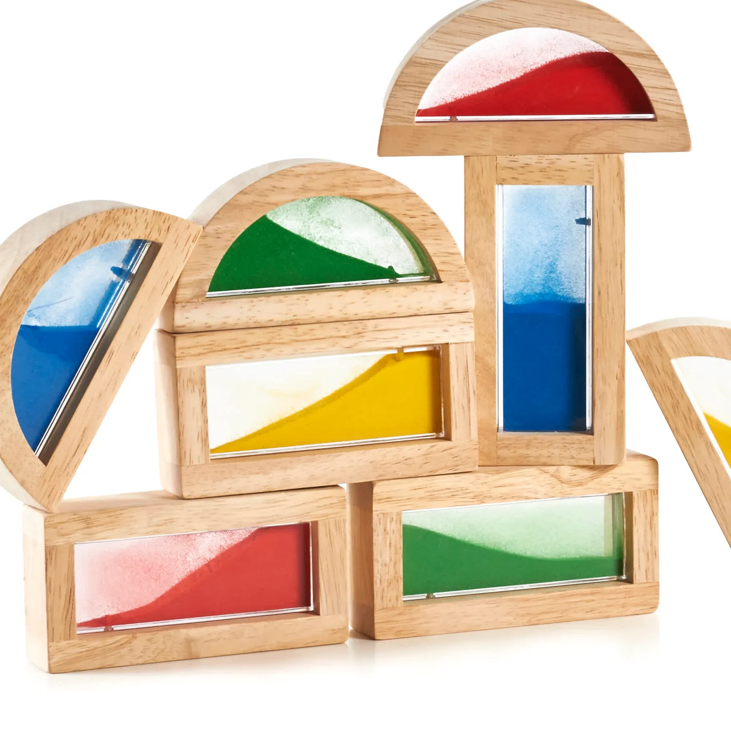 Guidecraft Rainbow Blocks Sand bouwblokken 8 stuks zand