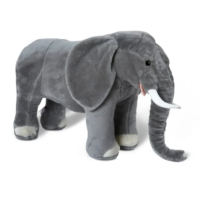 Melissa & Doug Olifant knuffel groot grijs XXL