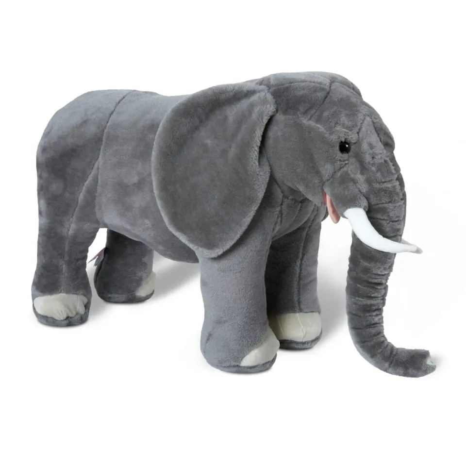 Melissa & Doug Olifant knuffel groot grijs XXL