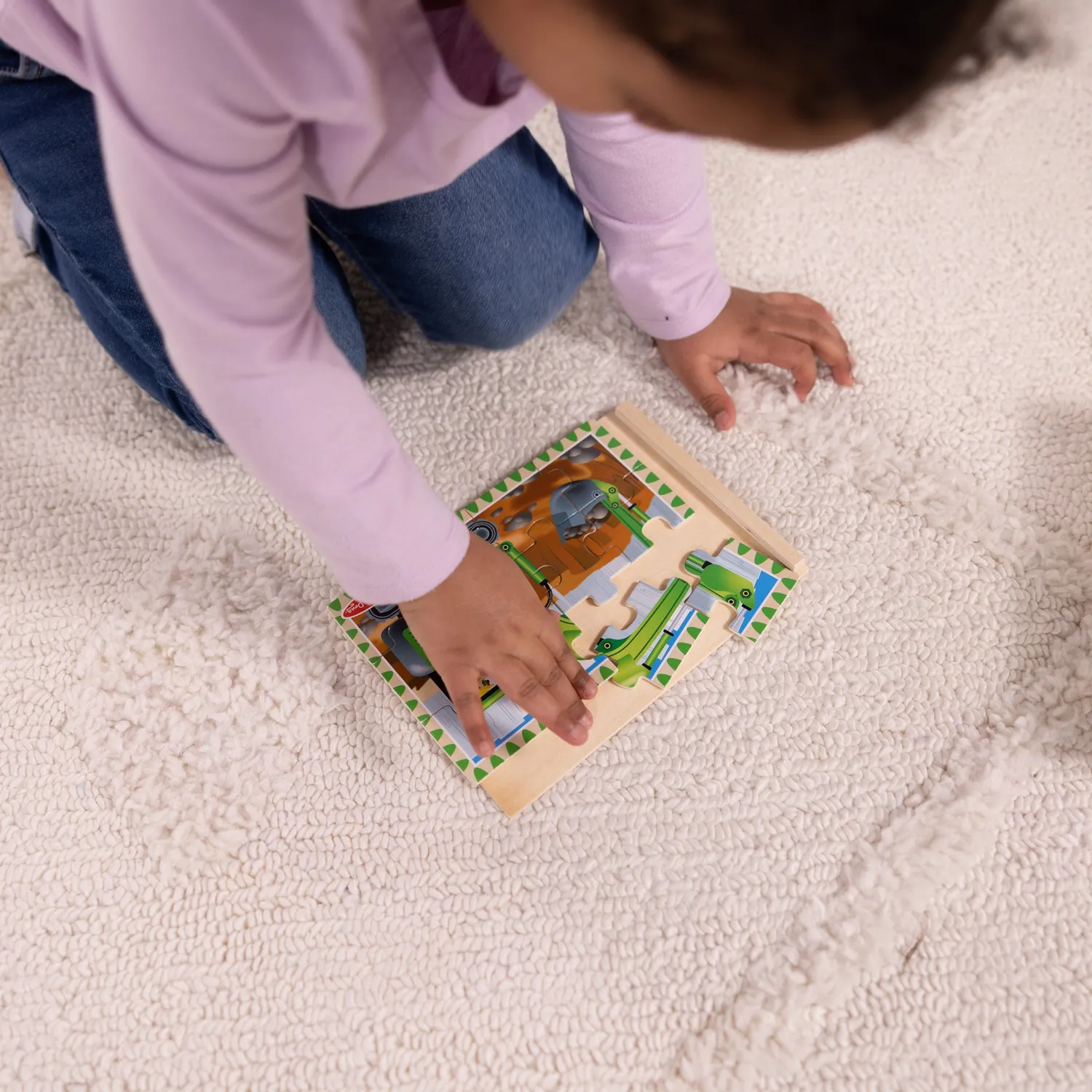 Melissa & Doug Construction houten puzzel 4x12 stukjes voertuigen