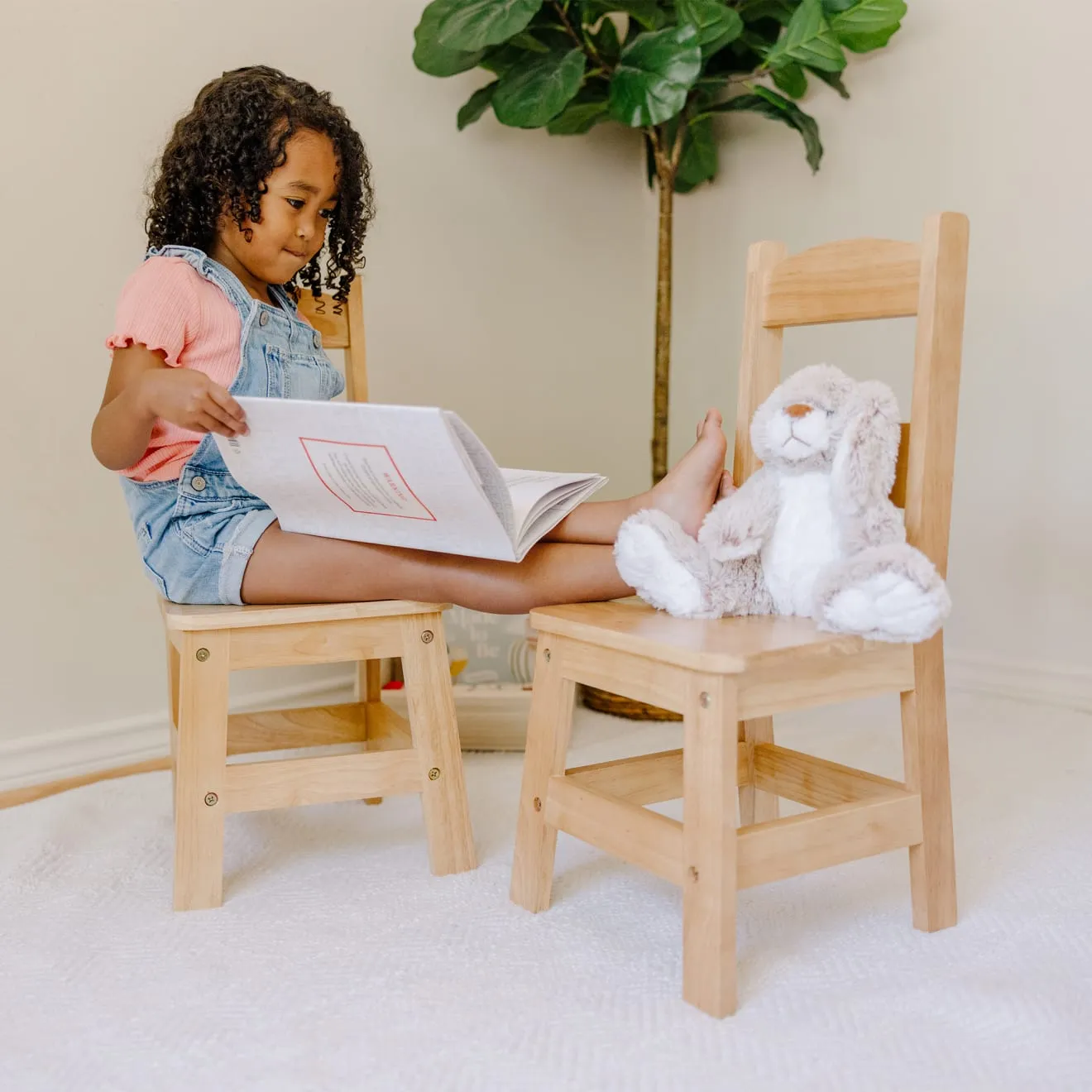 Melissa & Doug Houten kinderstoelen 2 stuks 28 cm zit bio