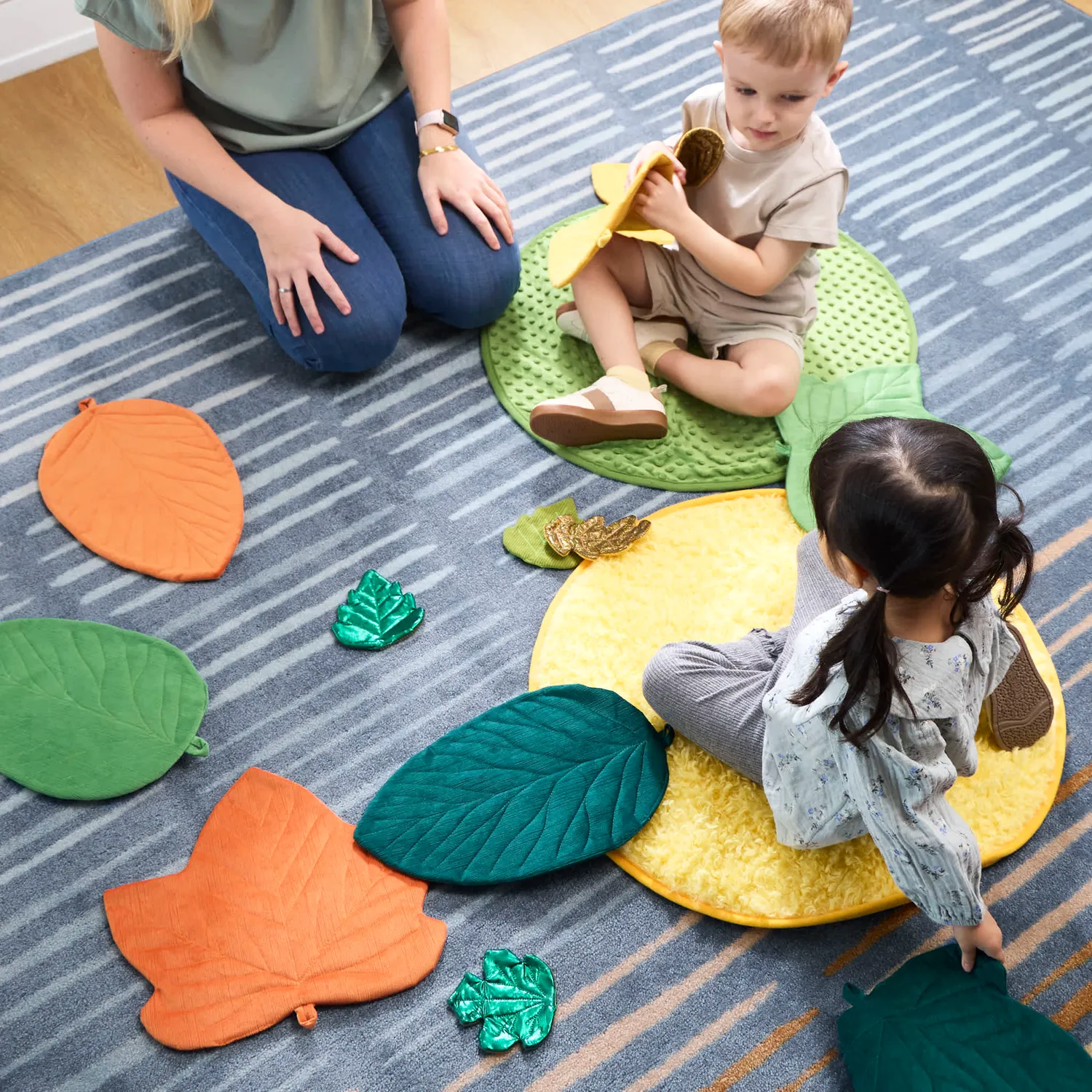 Guidecraft Jumbo Sensory Leaves sensormatten gekleurd