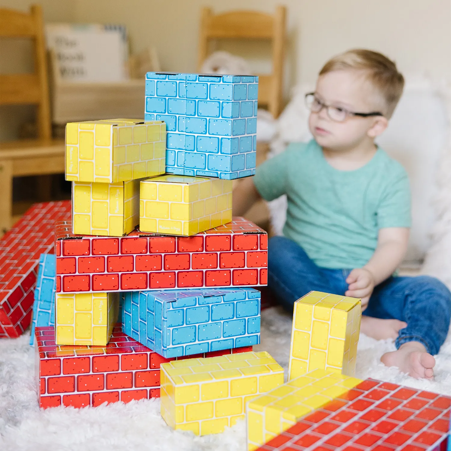 Melissa & Doug Deluxe Jumbo kartonnen bouwblokken 40-delig