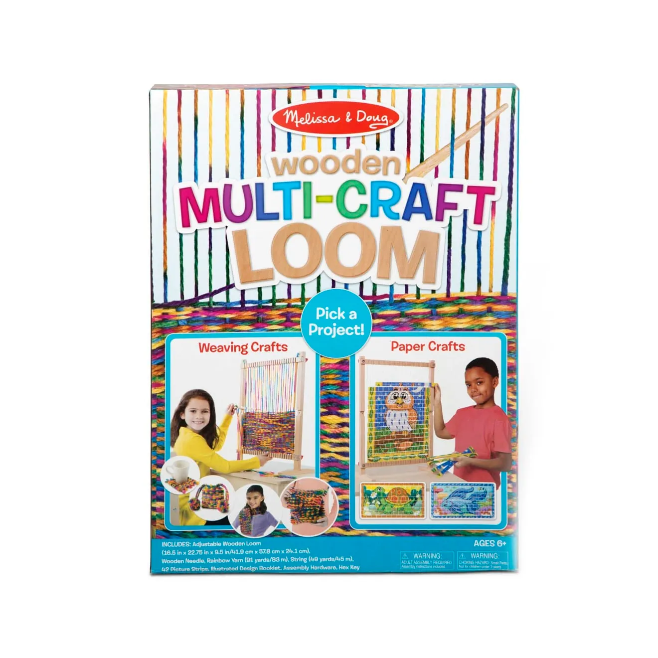 Melissa & Doug Multi-Craft Weaving Loom weefgetouw regenboogwol