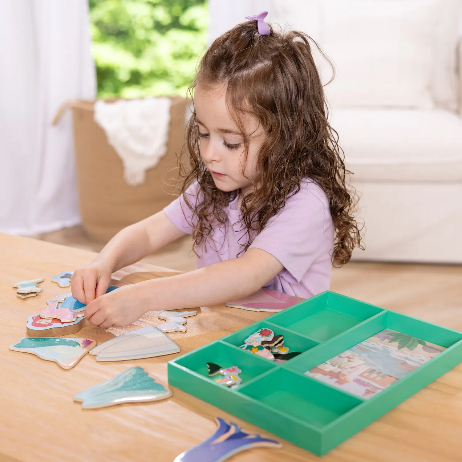 Melissa & Doug Disney Ariel Dress-Up magneetpop houten 30-delig