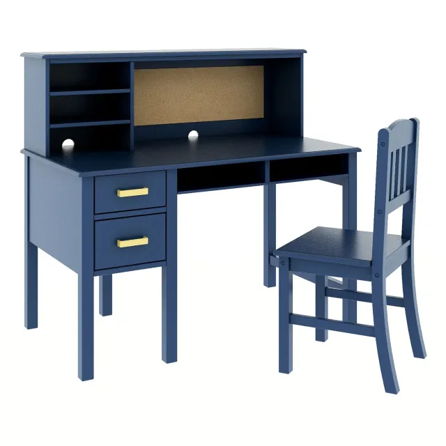 Guidecraft Taiga bureau stoel set navy hutch
