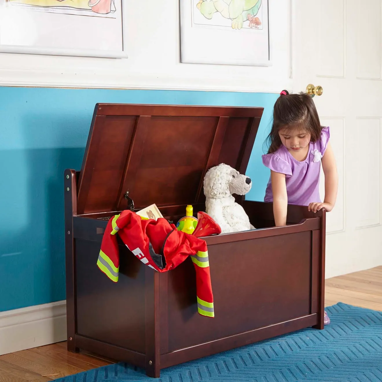 Melissa & Doug Toy Chest speelgoedkist espresso hout