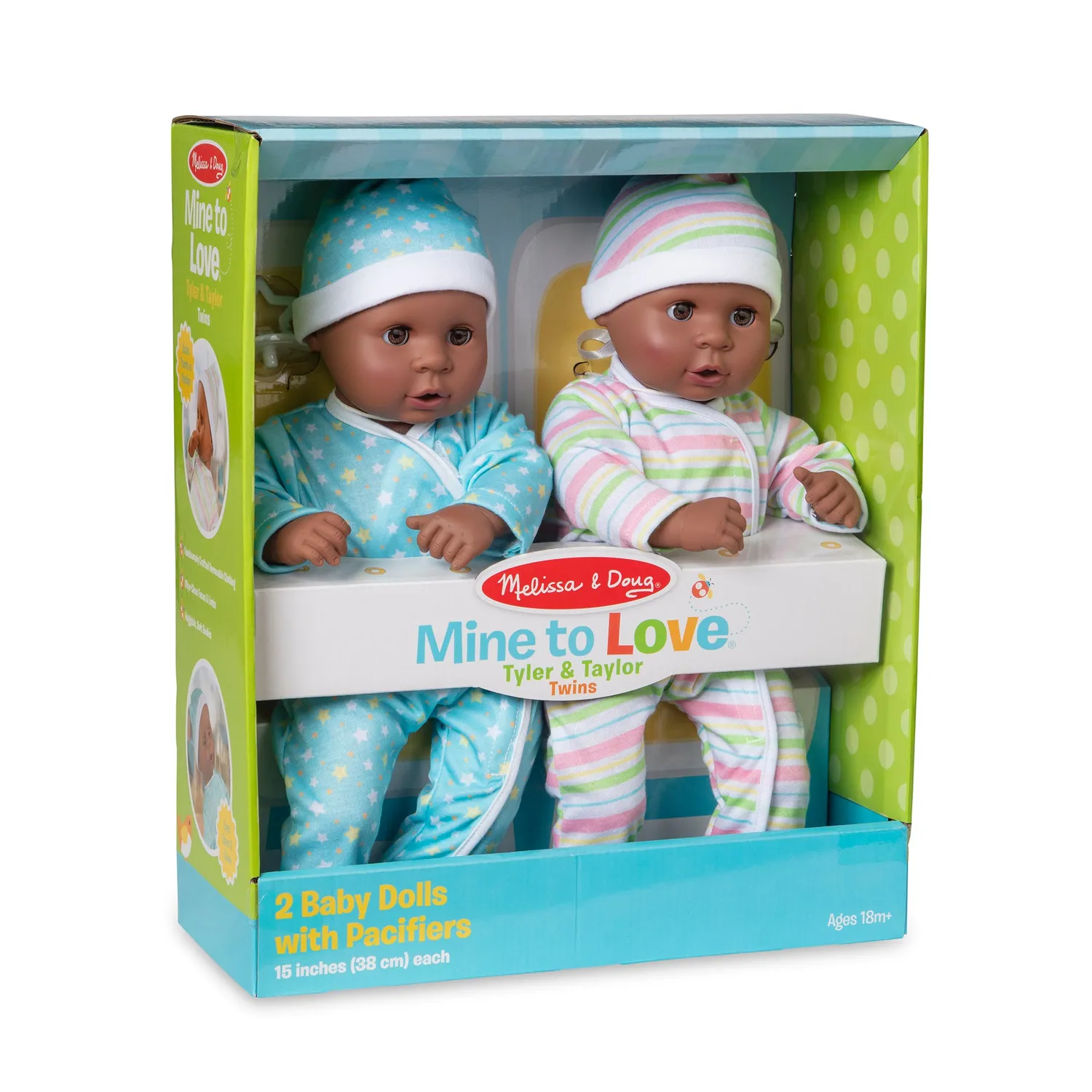 Melissa & Doug Mine to Love Twins Tyler & Taylor poppen 38 cm