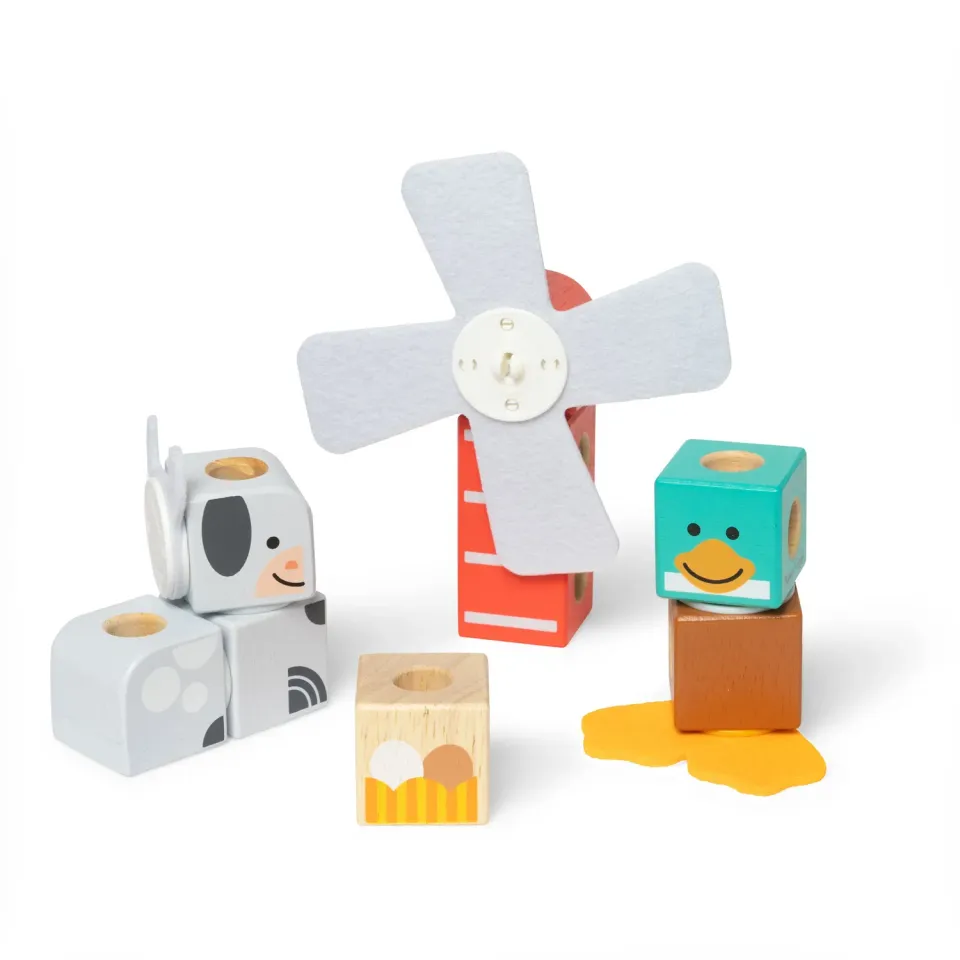 Melissa & Doug Blockables Farm Friends bouwset 16-delig