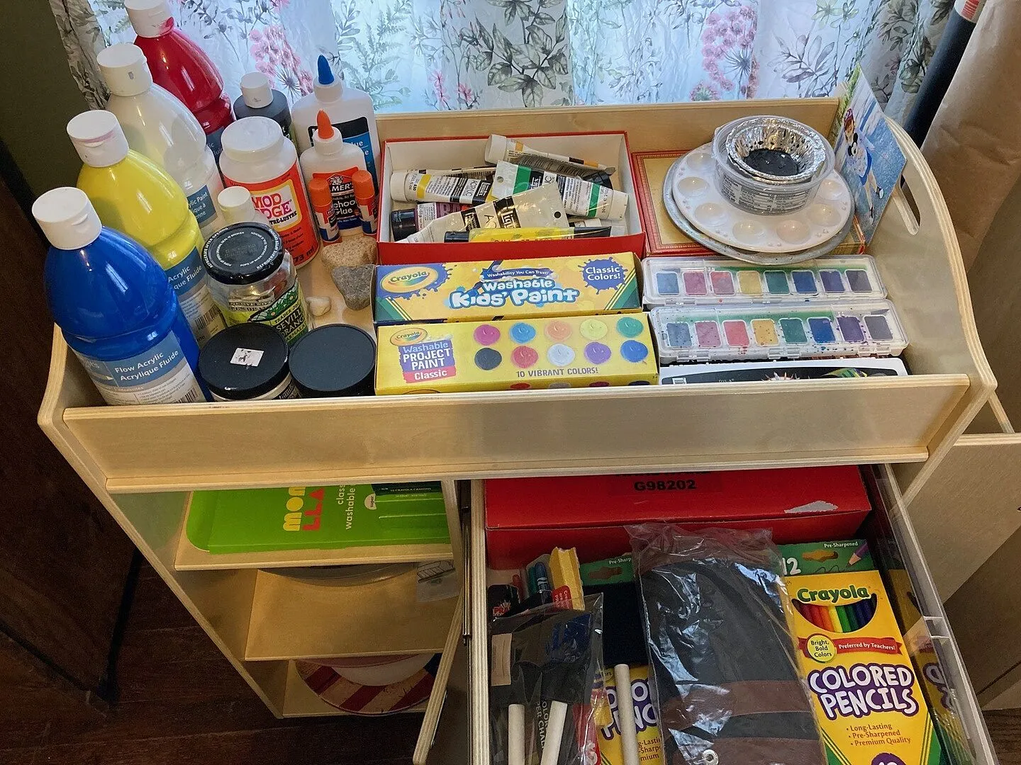 Guidecraft Kids Art Activity knutselkar op wielen opberging