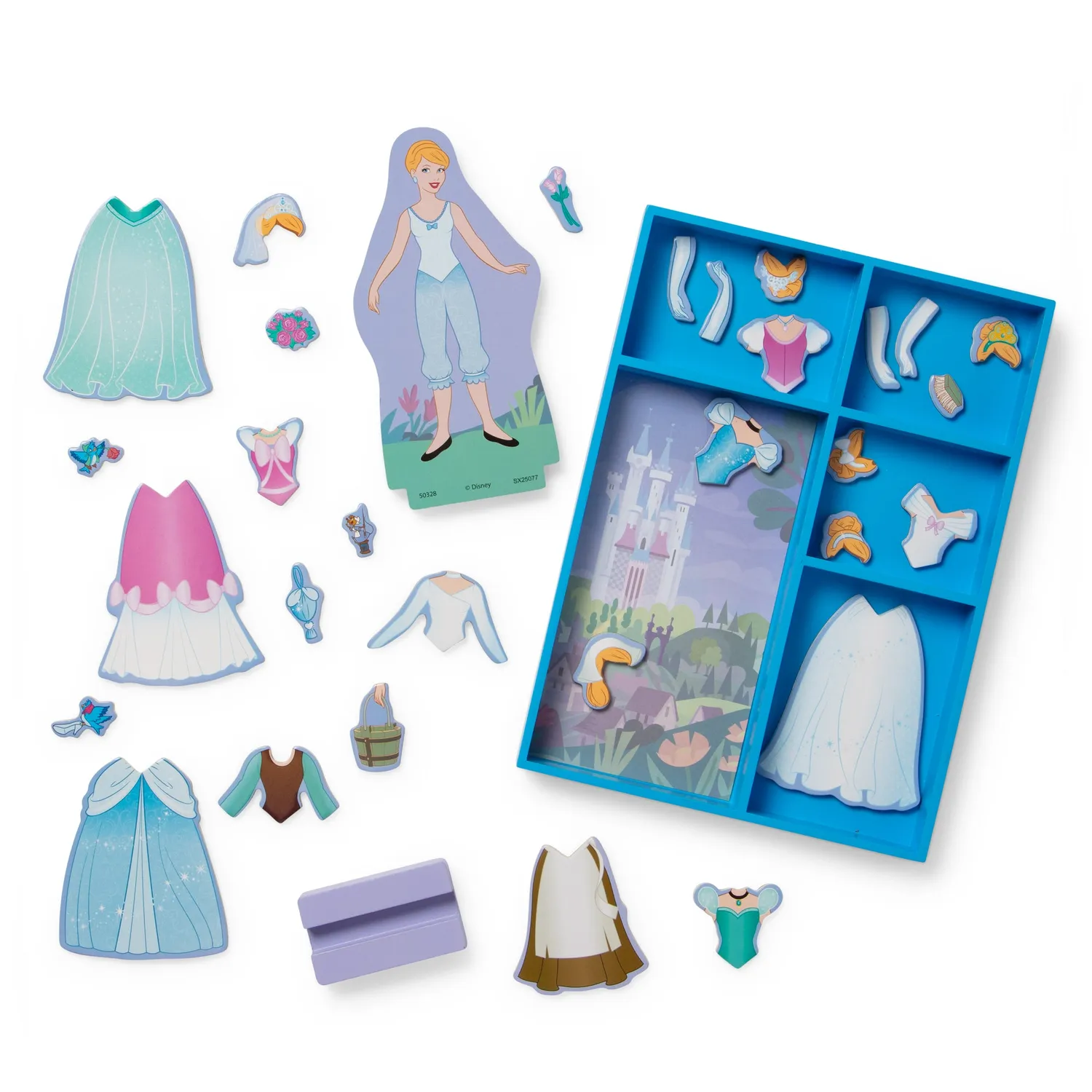 Melissa & Doug Disney Cinderella magnetische aankleedpop hout 30-delig