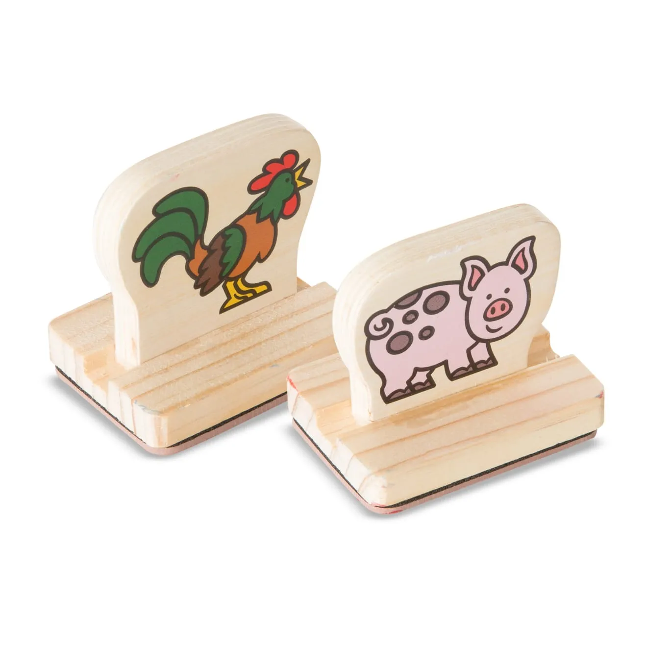 Melissa & Doug My First stempelset boerderijdieren hout 8 stuks