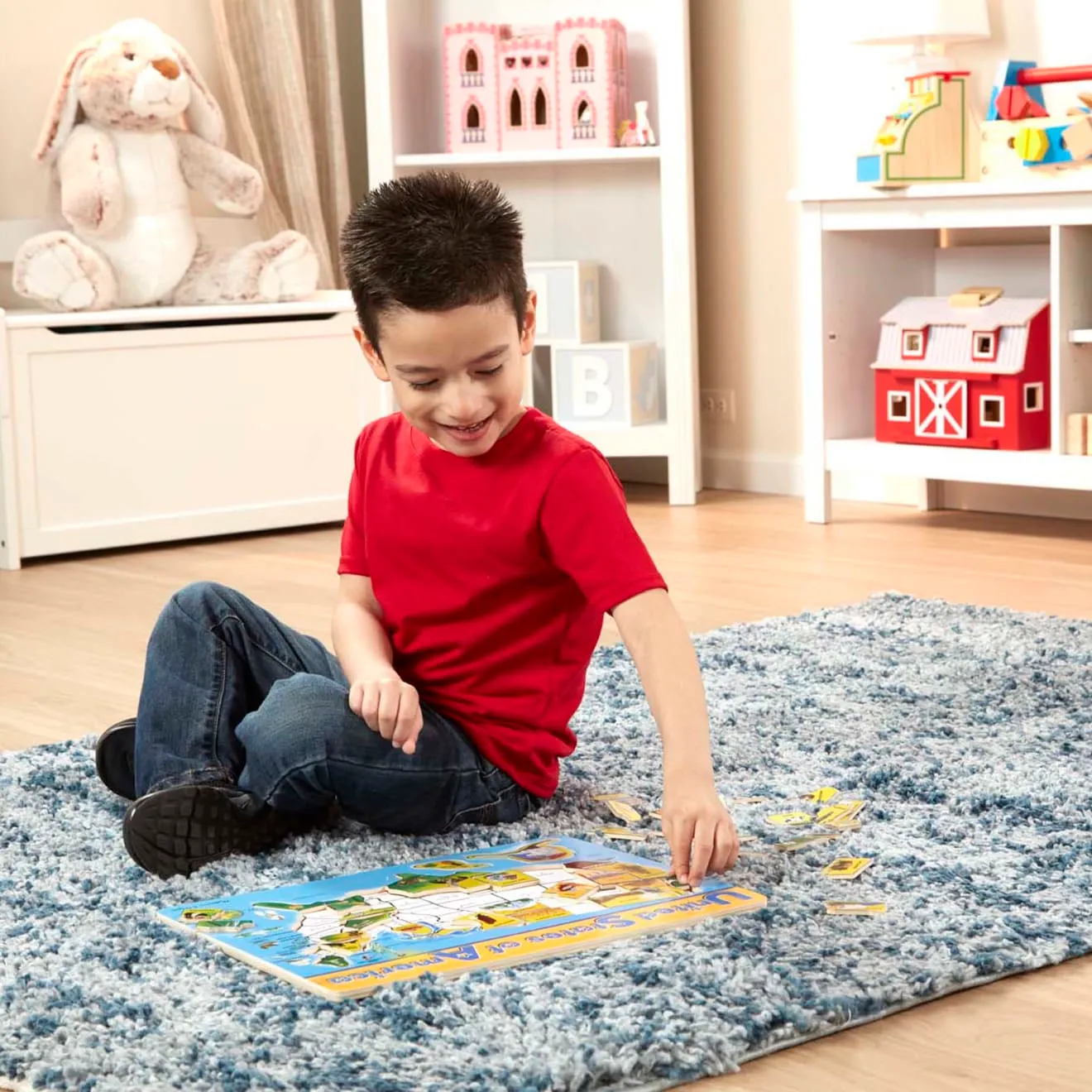 Melissa & Doug USA Kaart houten puzzel 45 stukjes