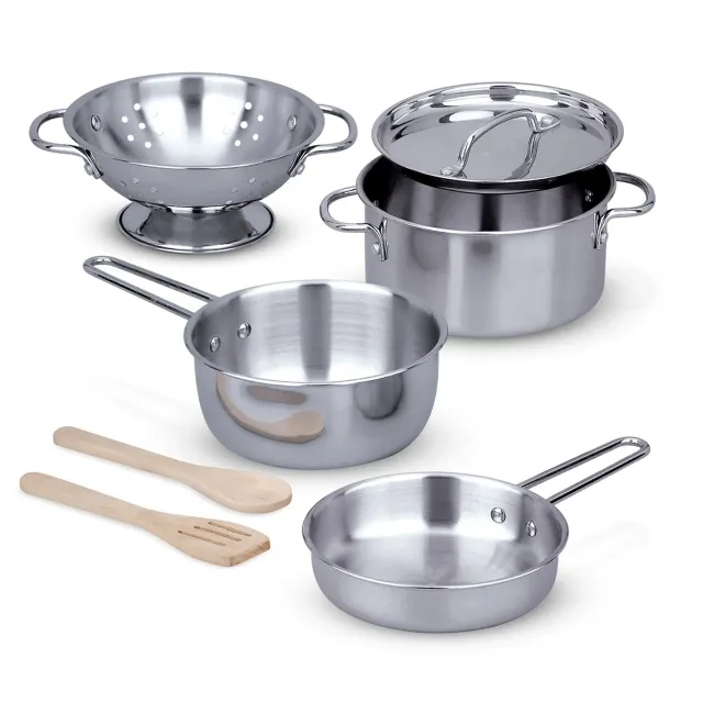Melissa & Doug Pots & Pans pannenset speelgoed rvs