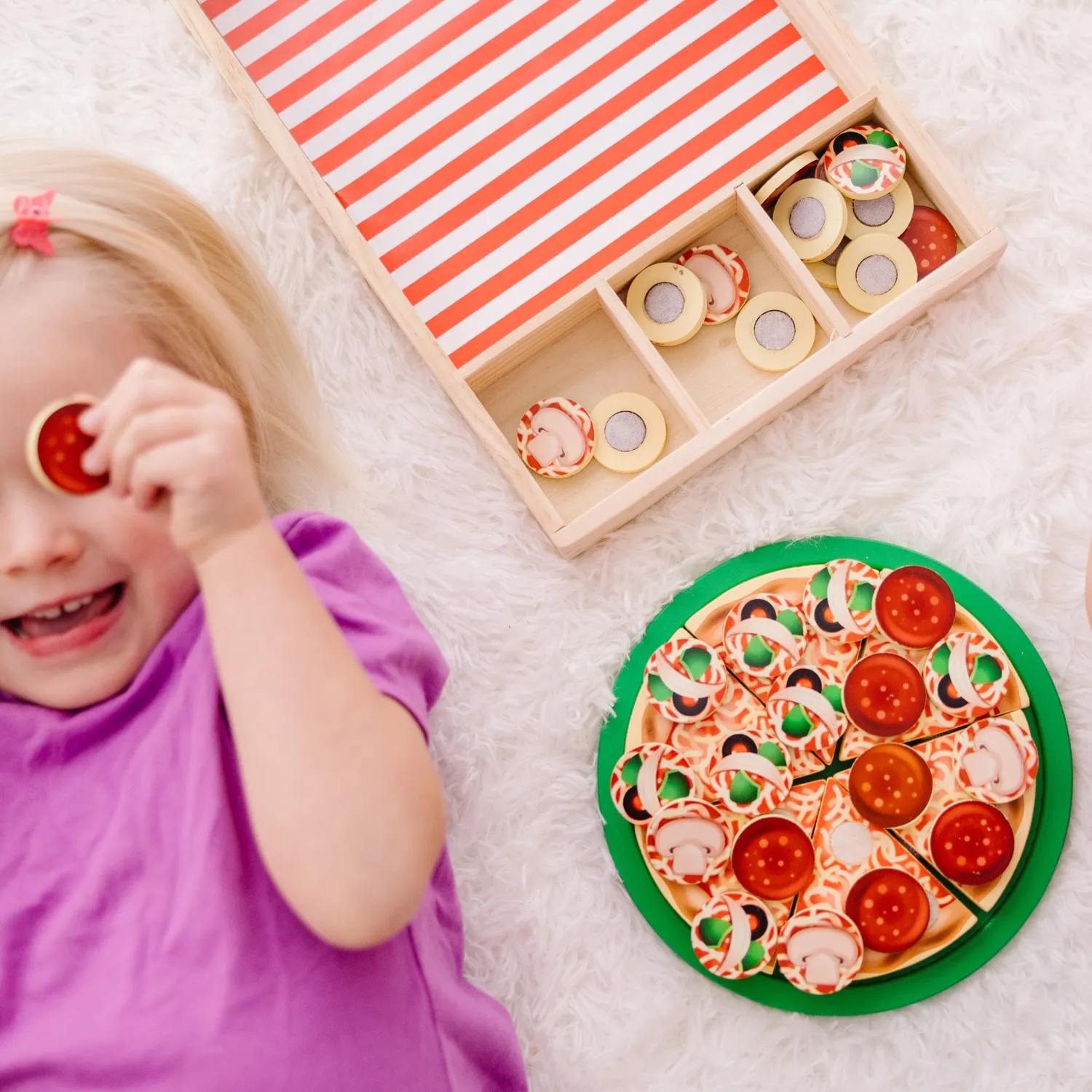 Melissa & Doug Pizza Party houten speelgoedpizza 6 plakjes