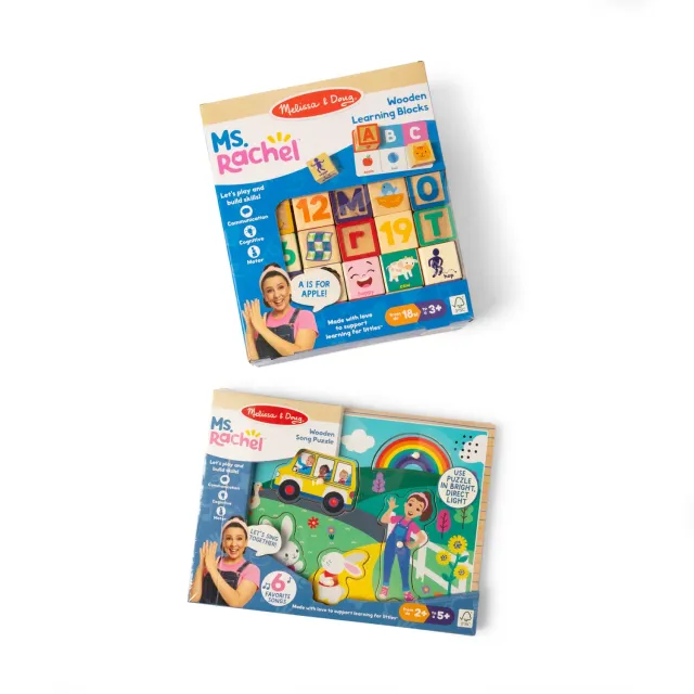 Melissa & Doug Ms. Rachel leerbundel puzzel + blokken