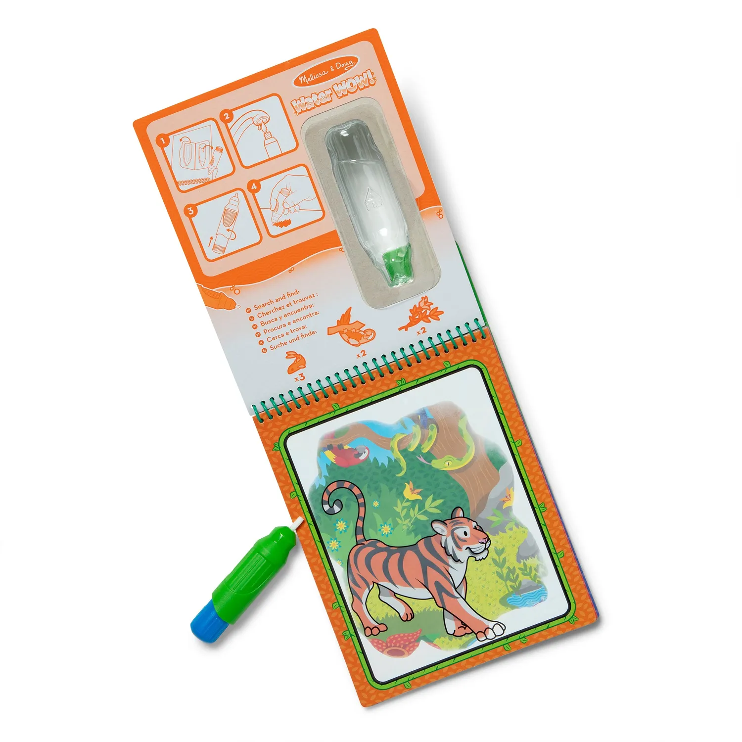 Melissa & Doug Water Wow Kleurboek jungle 4 pagina's