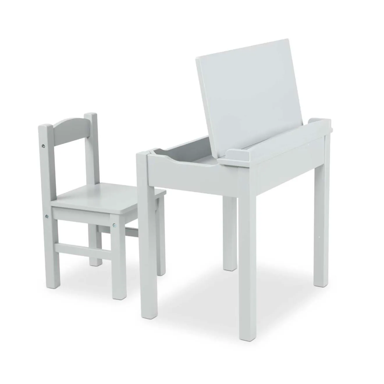 Melissa & Doug Lift-Top Desk grijs houten kinderbureau met stoel