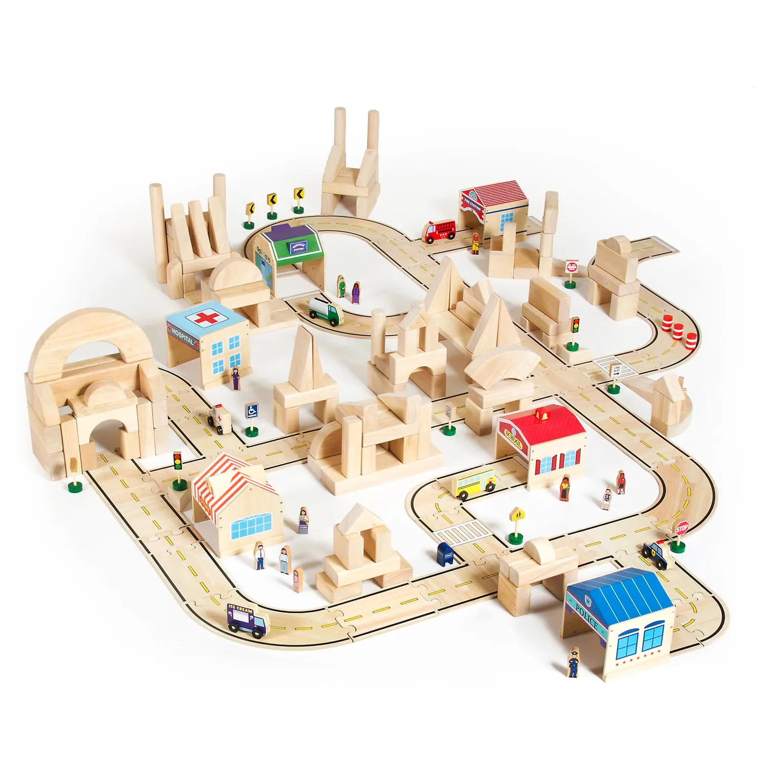 Guidecraft Community and Roadway Essentials houten speelset 36 delig