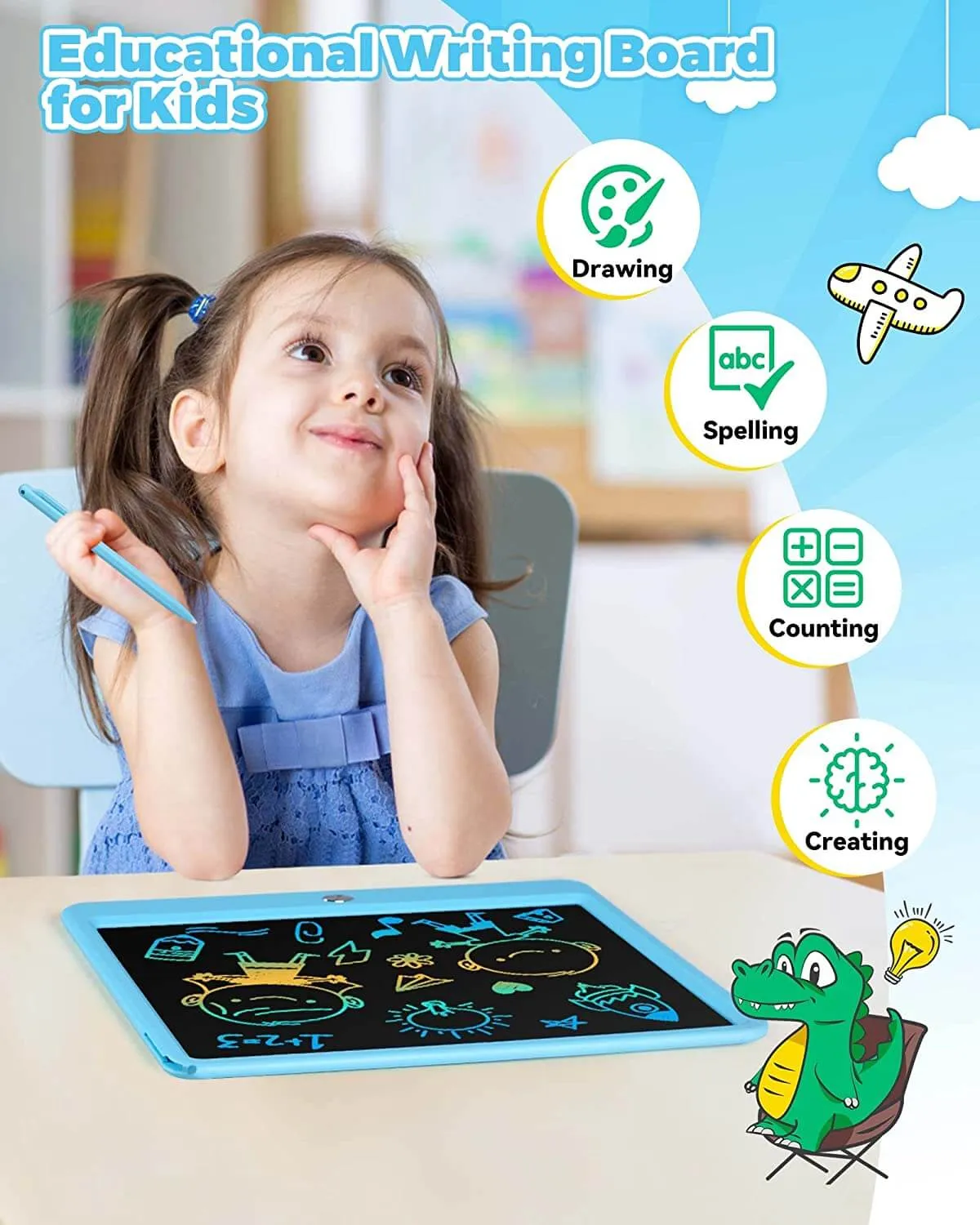 KOKODI LCD Writing Tablet tekentablet 12 inch blauw