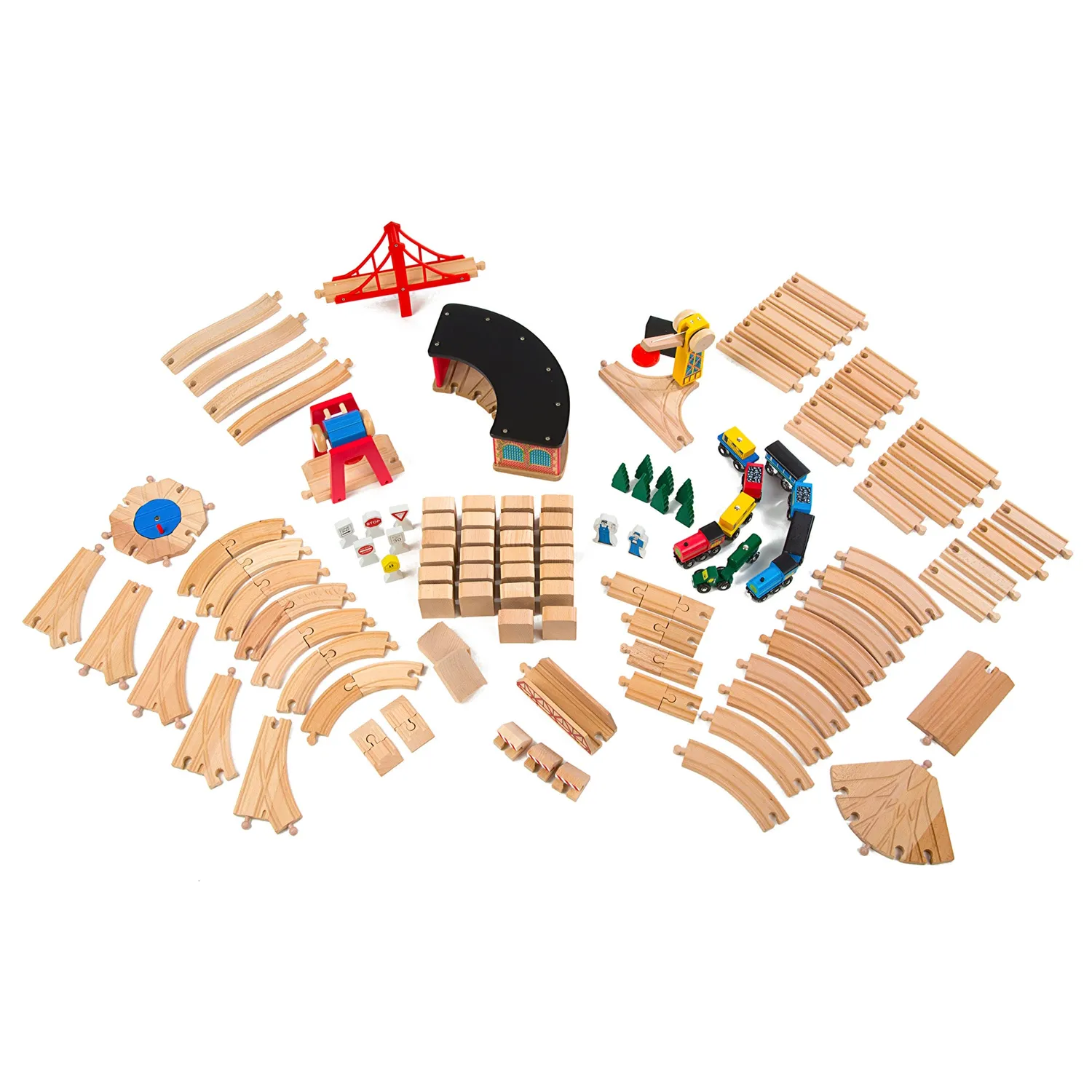 Melissa & Doug Wooden Railway Set houten treinbaan deluxe