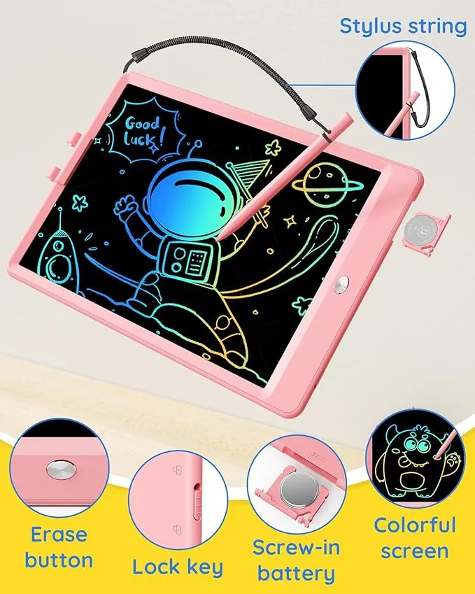 KOKODI LCD Schrijftablet 8,5 inch roze met kleurenscherm