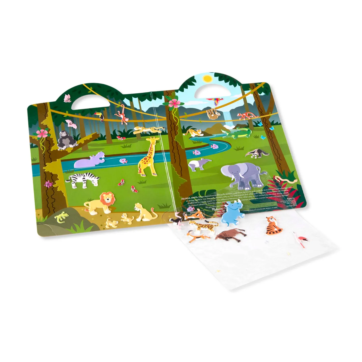 Melissa & Doug Puffy Sticker Safari stickerset 42 stuks