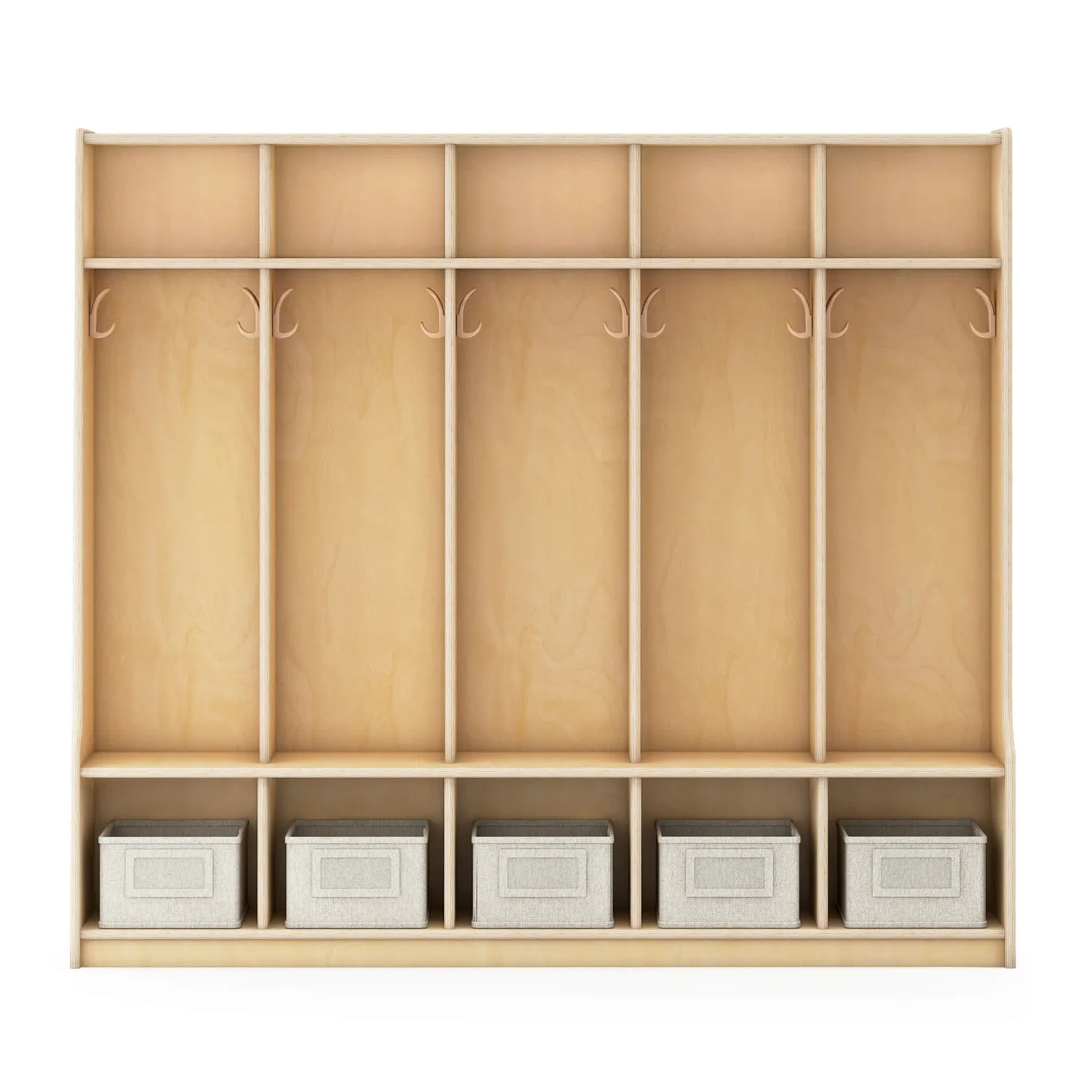Guidecraft EdQ 5-Section Locker kapstokbank naturel