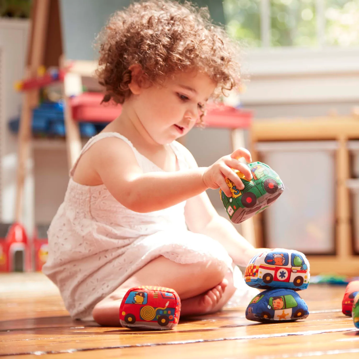 Melissa & Doug Take-Along Town speelkleed met 9 voertuigen