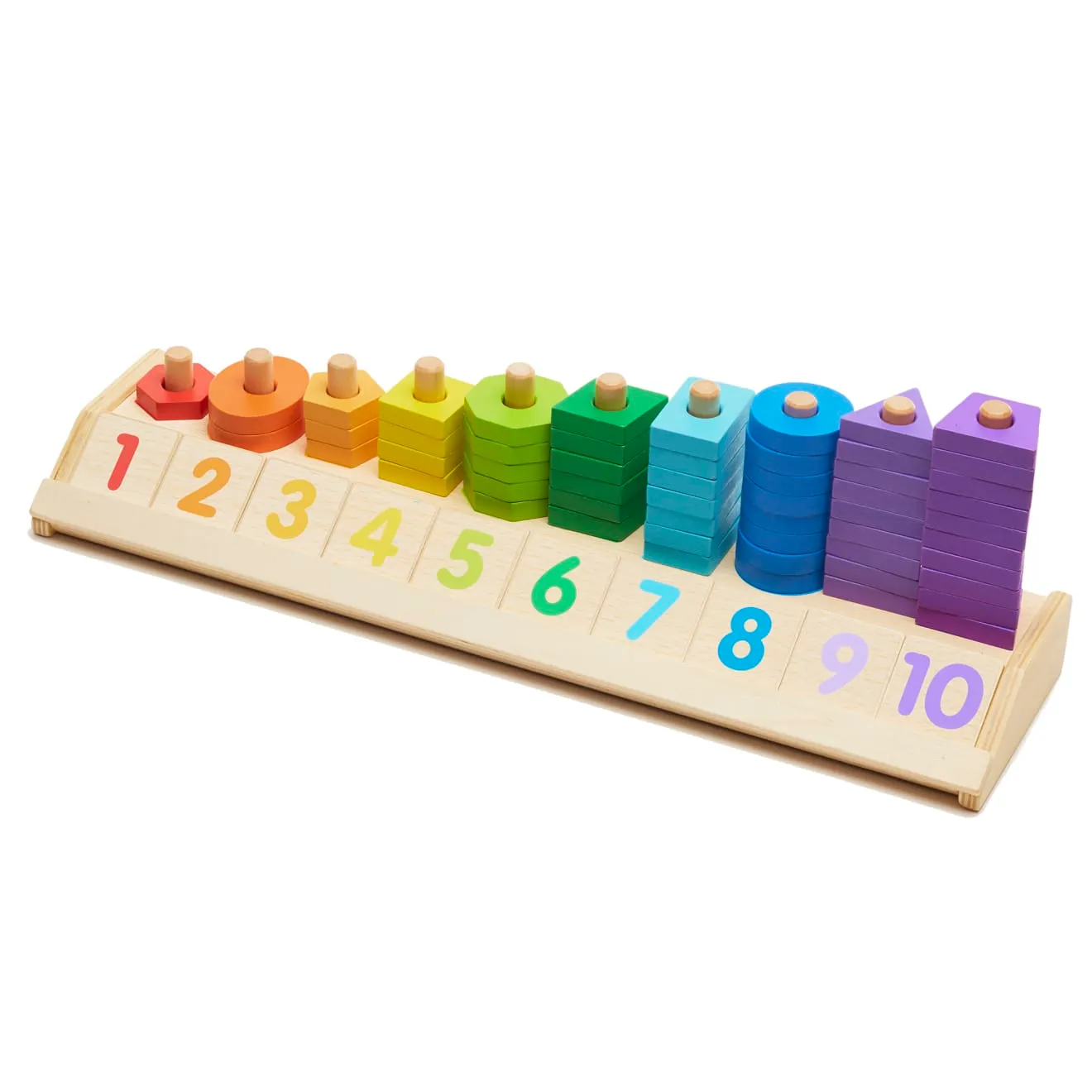 Melissa & Doug Counting Shape Stacker houten stapelaar