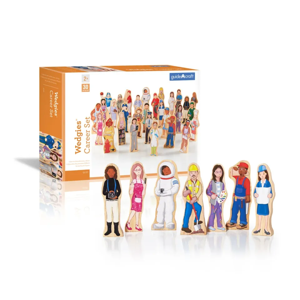 Guidecraft Wedgies Career houten figuren 30 stuks beroepen