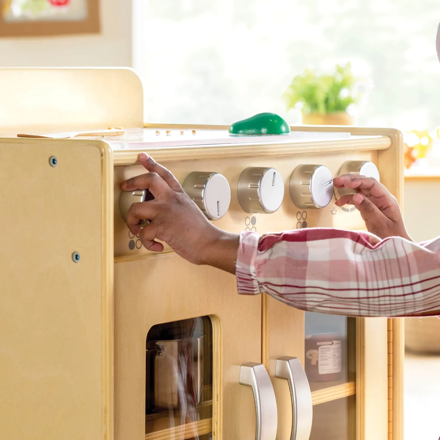 Guidecraft EdQ Kitchen Range speelfornuis naturel