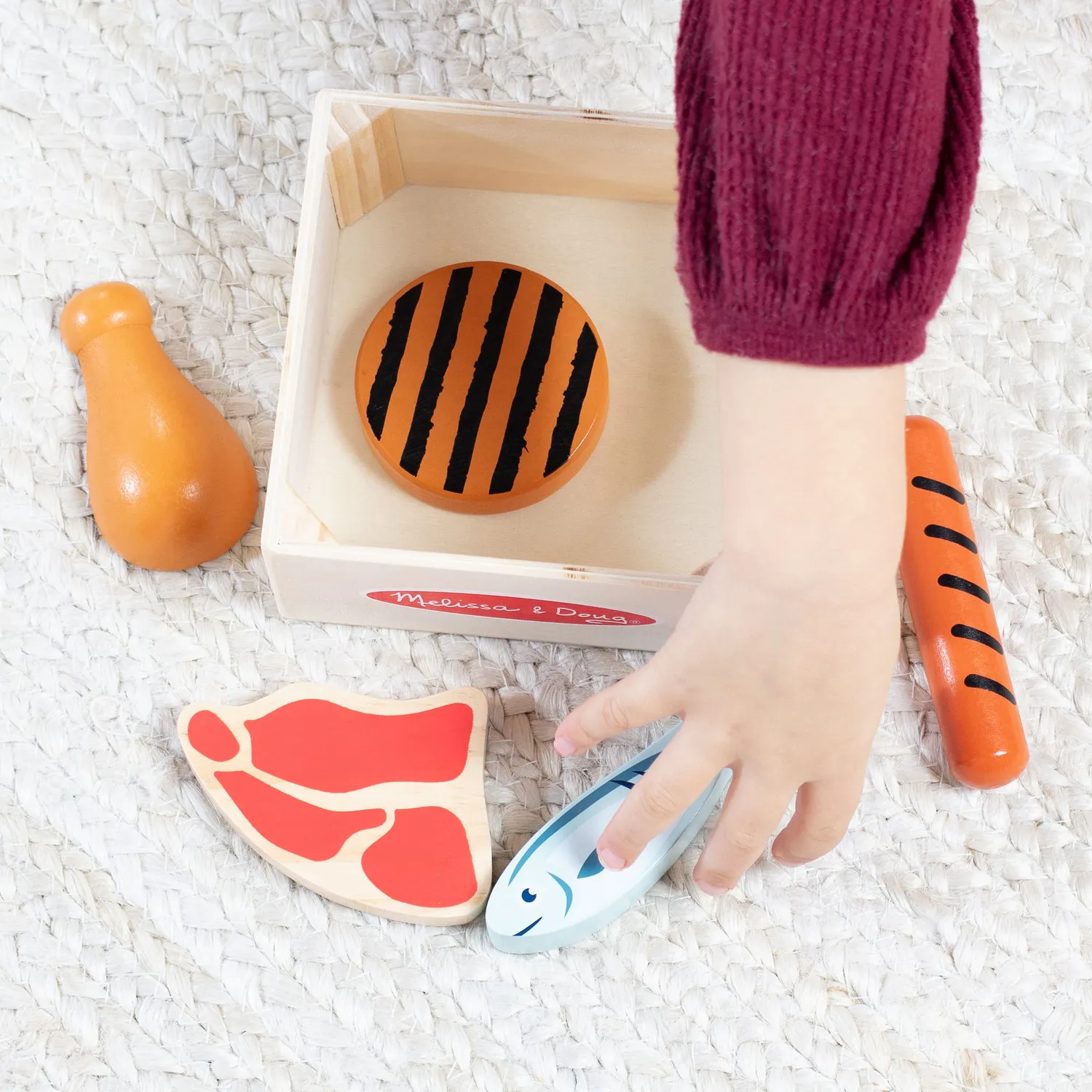 Melissa & Doug Wooden Food Groups speelvoedsel proteïne 6-delig hout