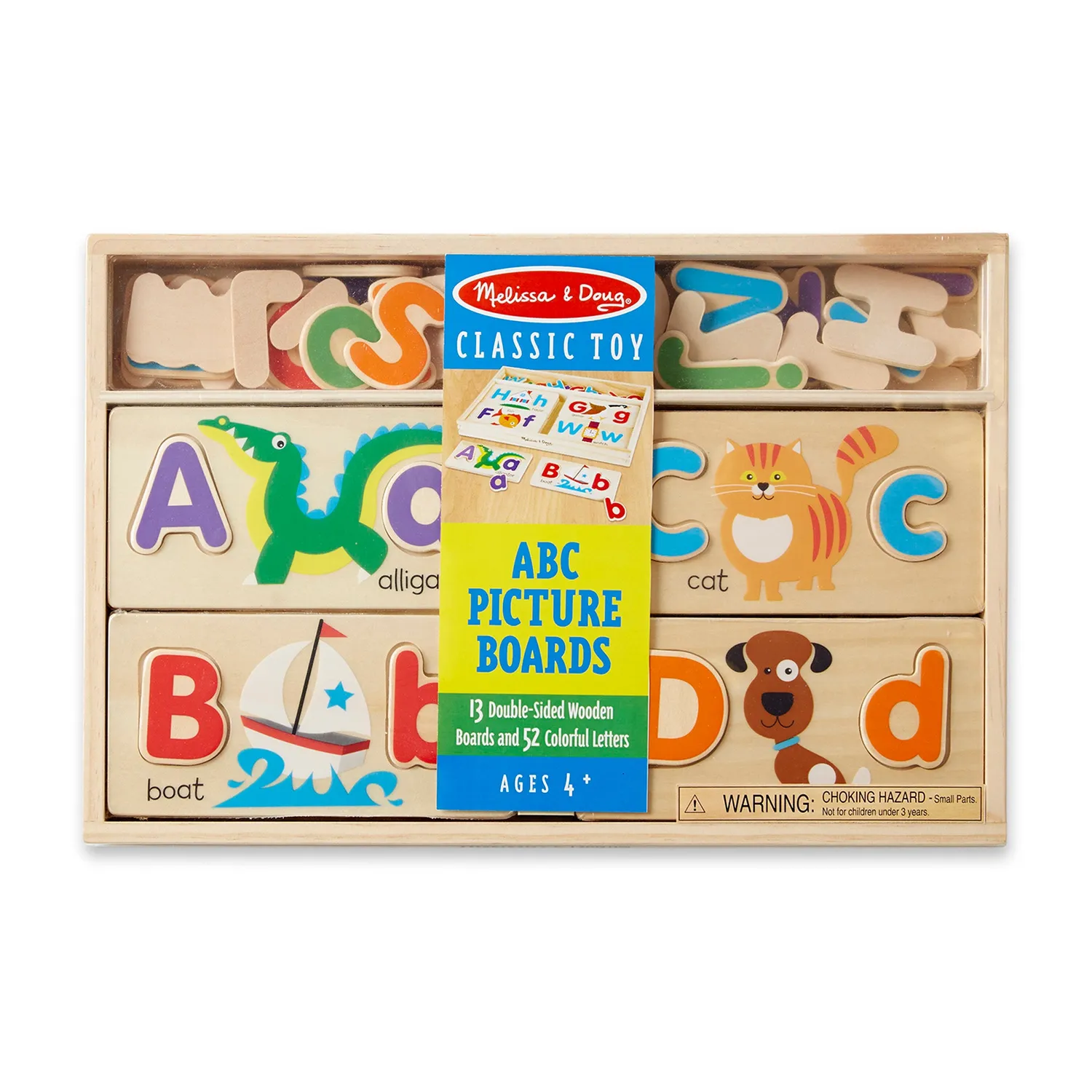 Melissa & Doug ABC letterborden hout letters leren 52-delig