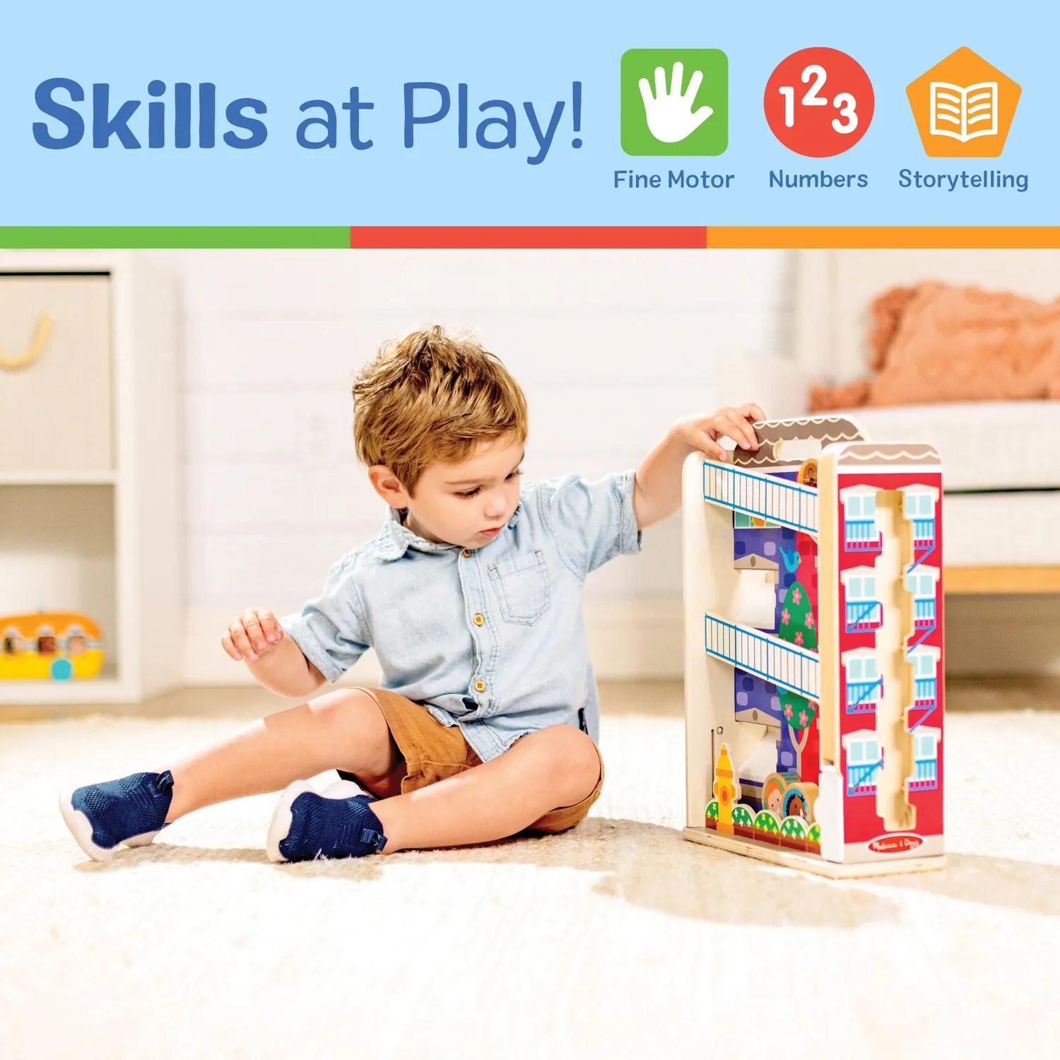 Melissa & Doug GO Tots Town House Tumble rollenbaan hout