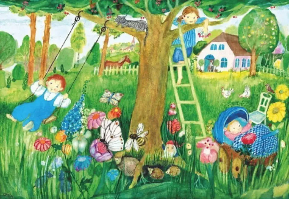 Eva Maria Ott-Heidmann Zomer poster A4 lentezomer