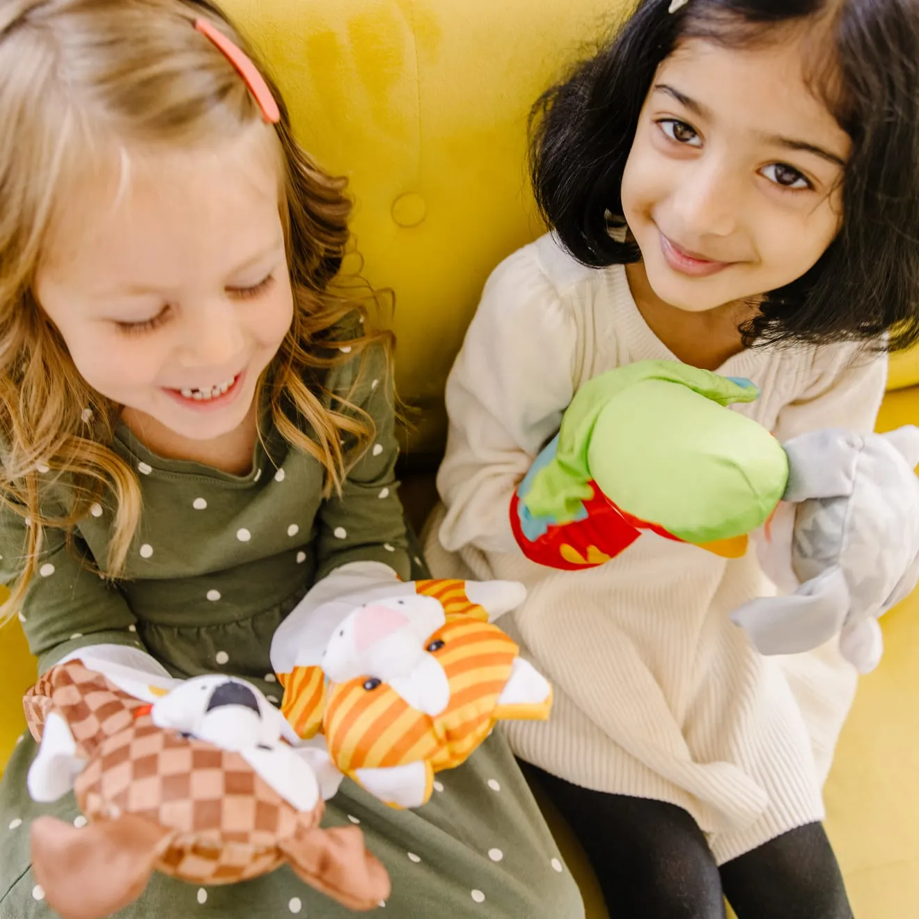 Melissa & Doug Playful Pets handpoppen set 4 stuks