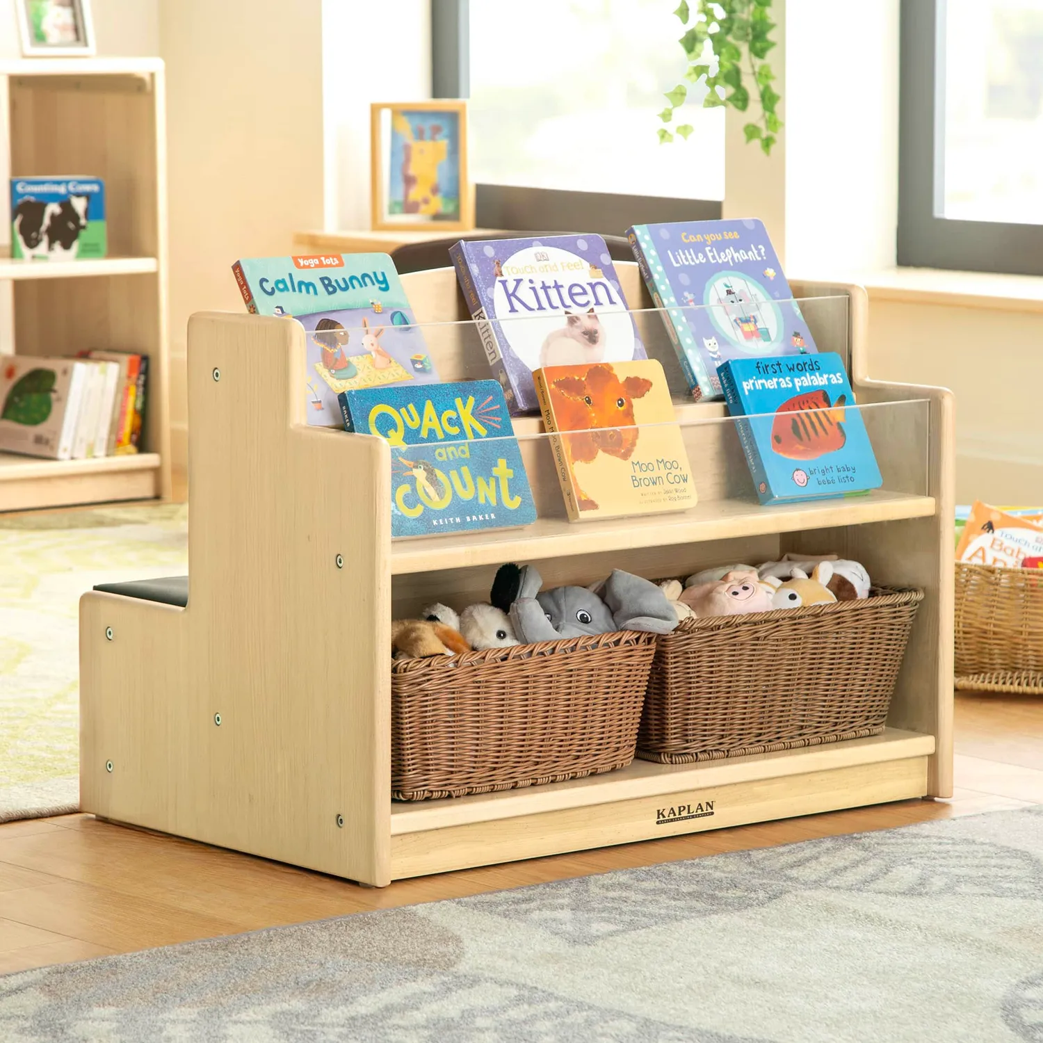 Guidecraft Toddler Reading leesbank met opberging berken