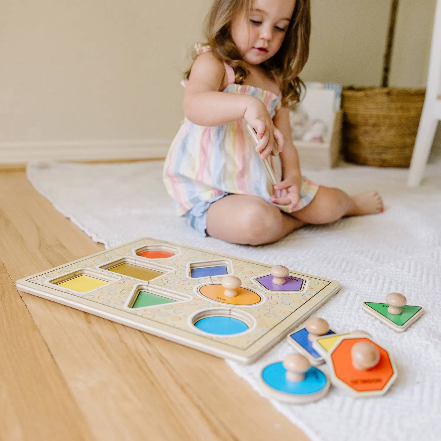 Melissa & Doug Geometric Shapes Deluxe Jumbo Peg puzzel 8 stuks