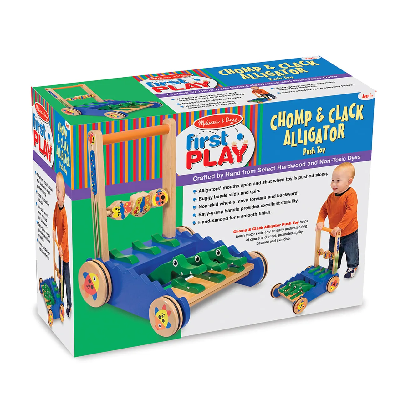Melissa & Doug Chomp & Clack Alligator duwspeelgoed