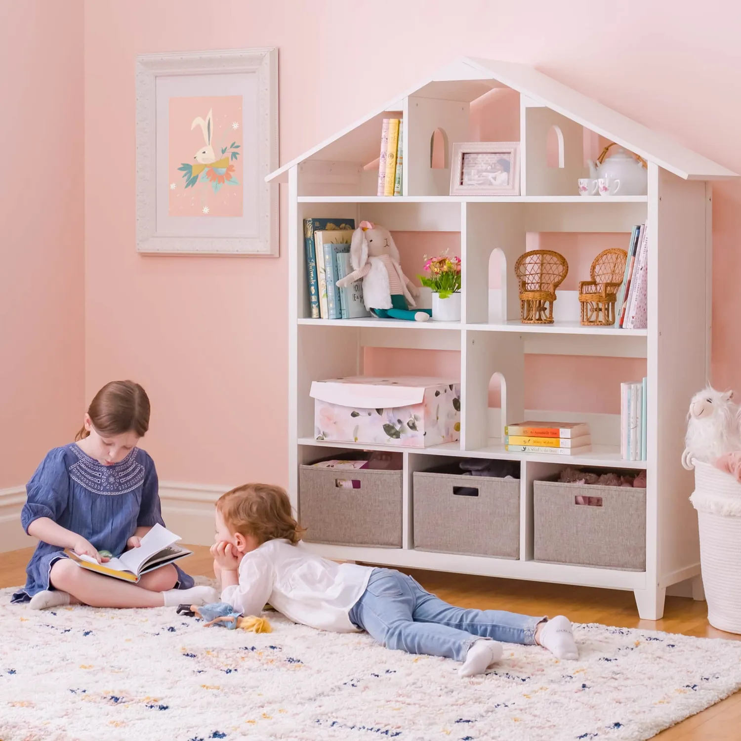 Guidecraft Martha Stewart Kids Dollhouse boekenkast linen