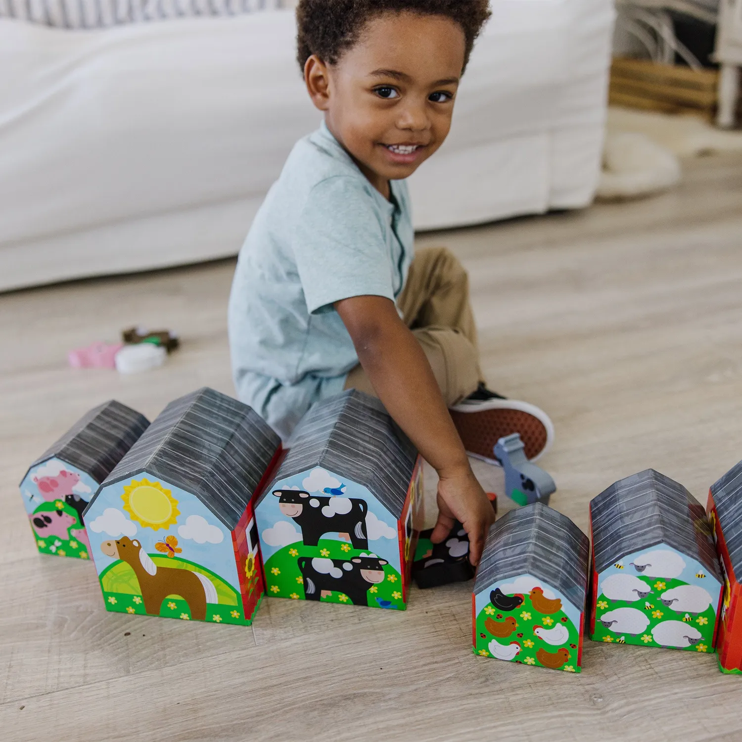 Melissa & Doug Nesting & Sorting Barns & Animals stapelblokken 6-delig 2-3 jaar
