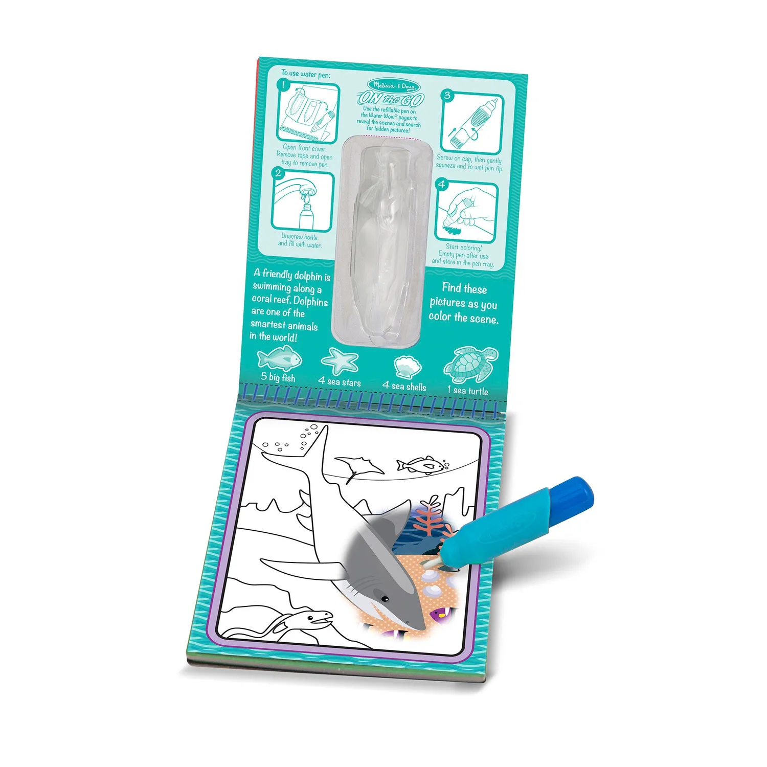 Melissa & Doug Water Wow! Under the Sea waterboek herbruikbaar