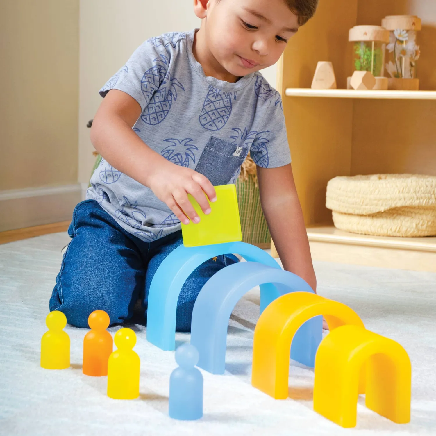 Guidecraft Discovery Stackers Tall Arch stapelblokken regenboog