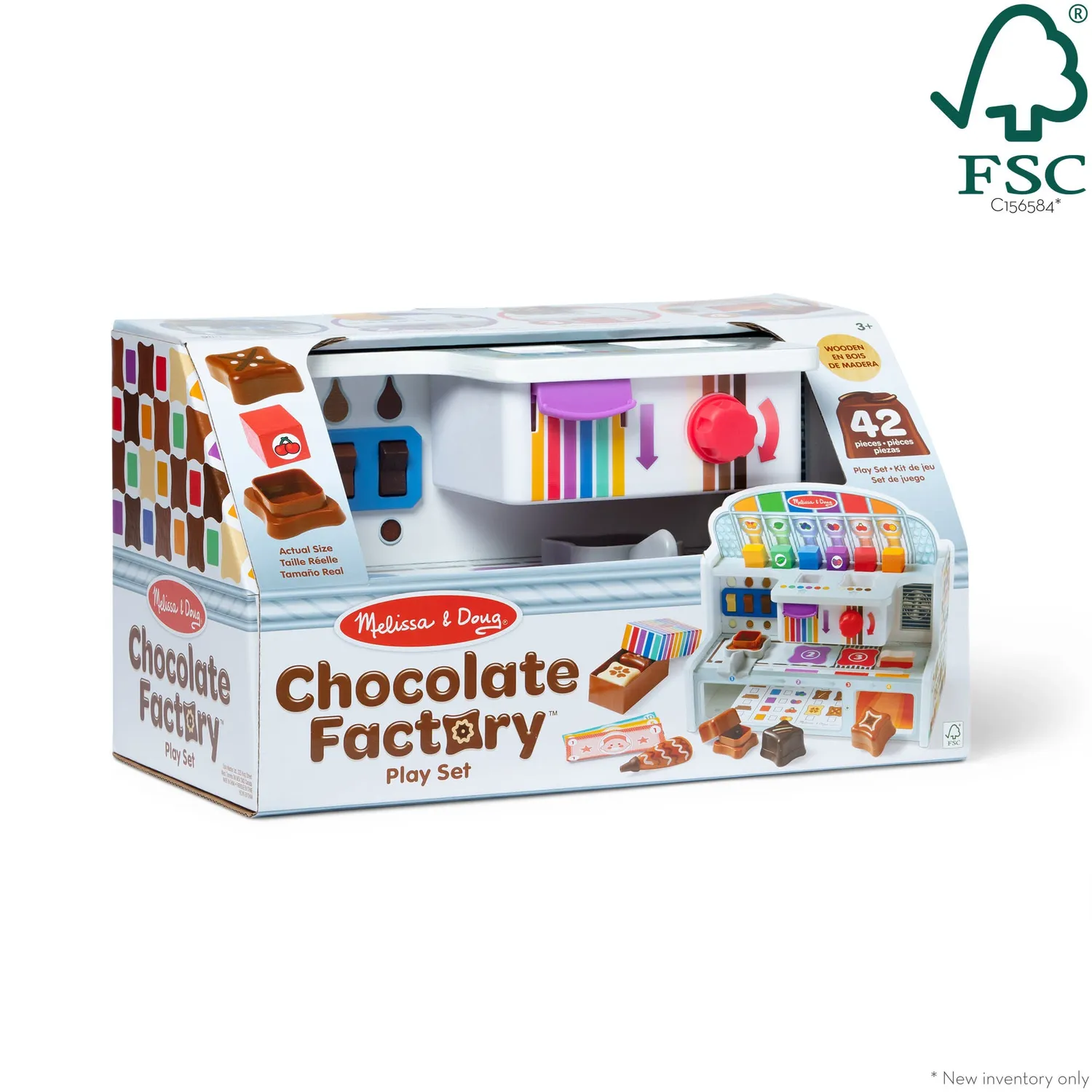 Melissa & Doug Wooden Chocolate Factory speelset chocolaatjes hout