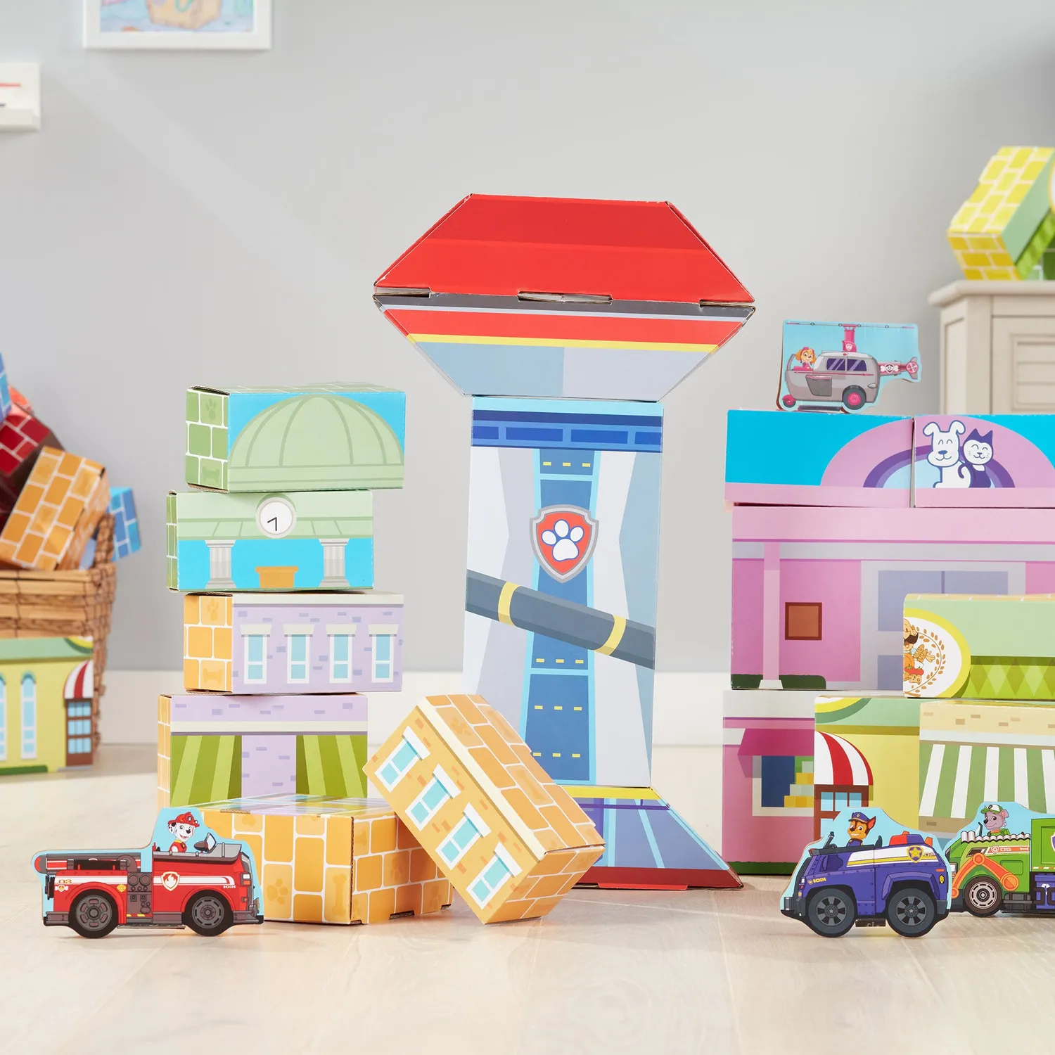 Melissa & Doug PAW Patrol Jumbo Cardboard Blocks bouwblokken 37 stuks karton