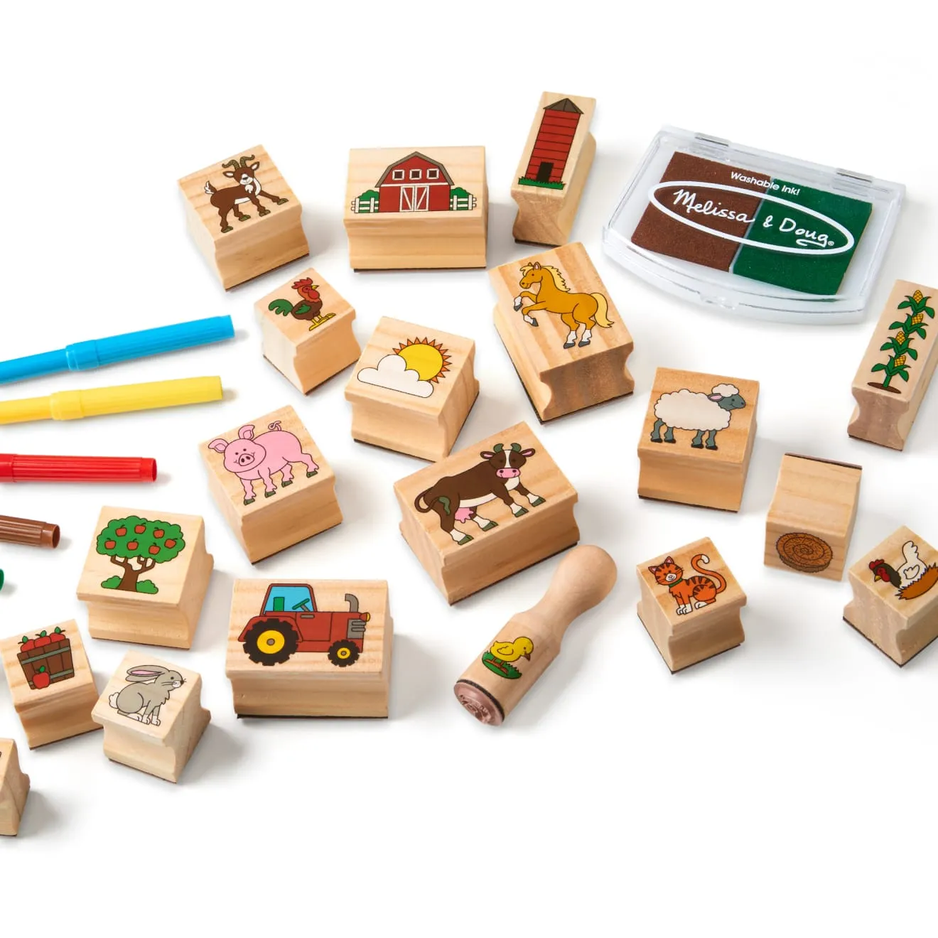 Melissa & Doug Stamp-a-Scene Farm stempelset 20 stuks boerderij