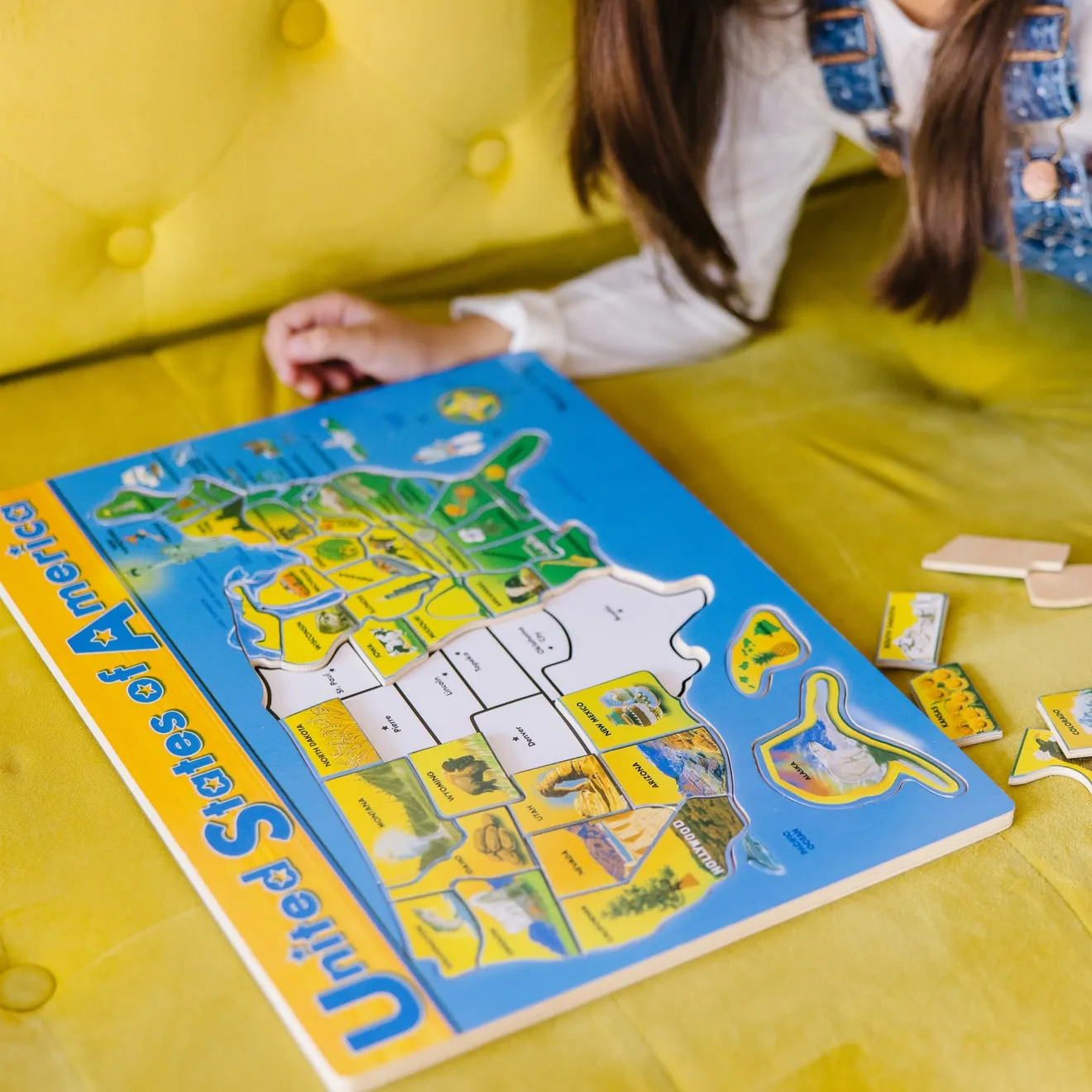 Melissa & Doug USA Kaart houten puzzel 45 stukjes
